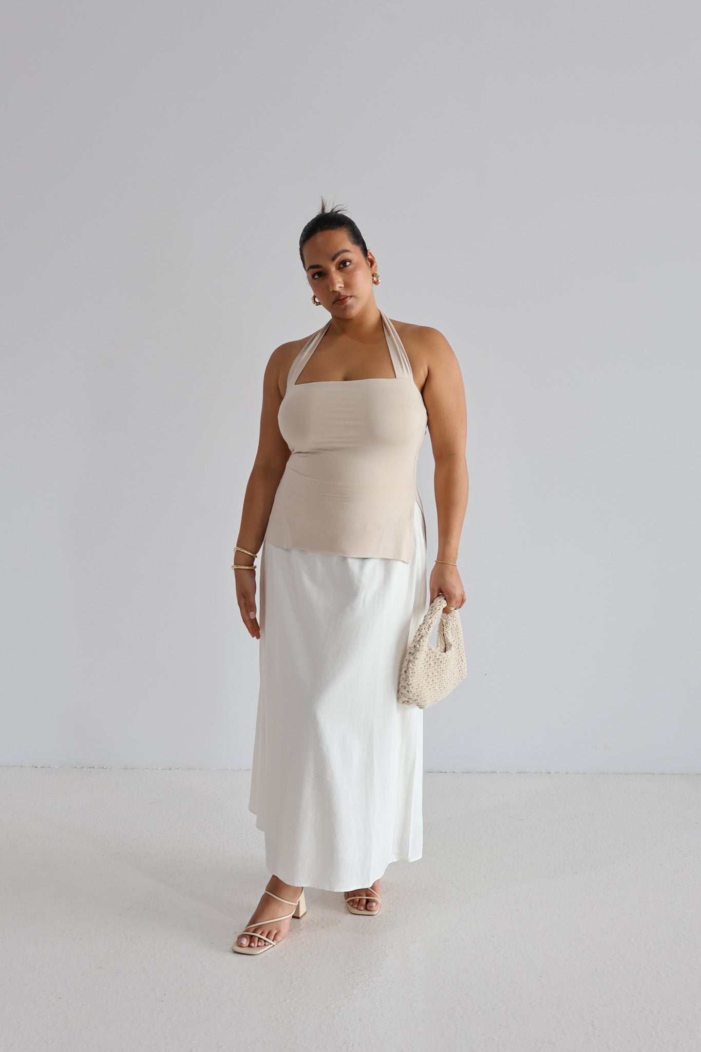 OVIE HALTER TOP BONE