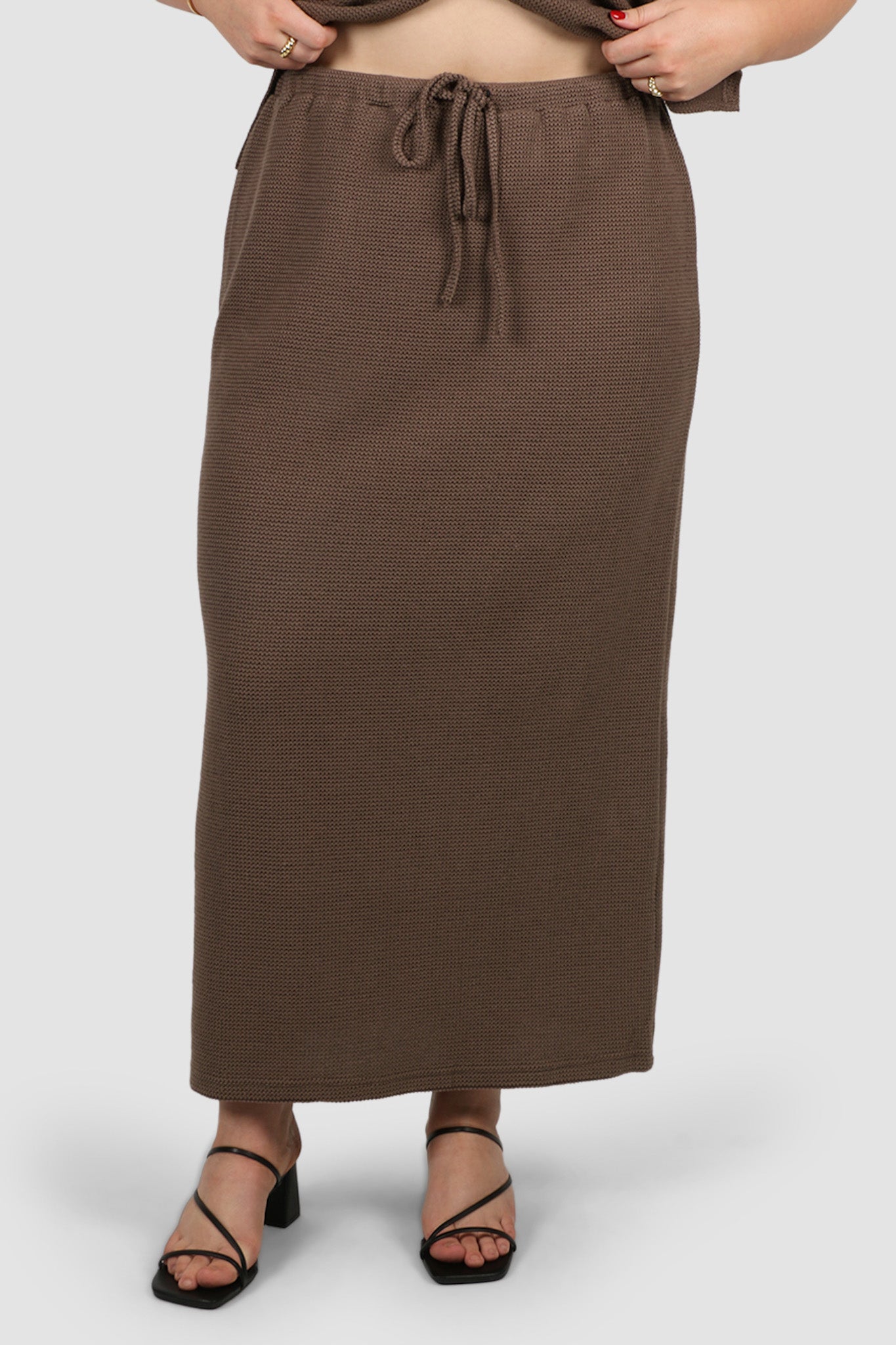 MARLEY WAFFLE MAXI SKIRT MOCHA