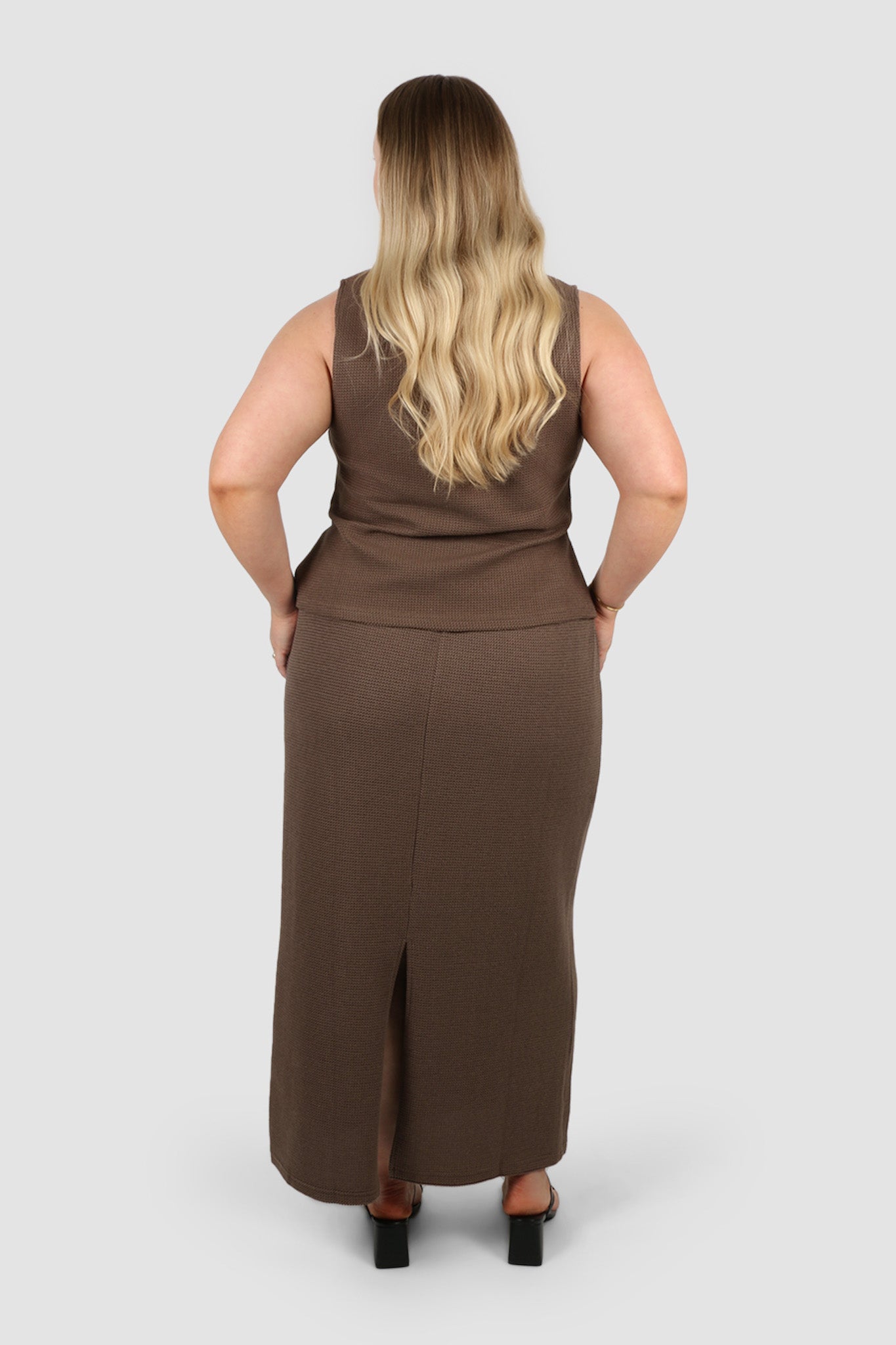 MARLEY WAFFLE MAXI SKIRT MOCHA