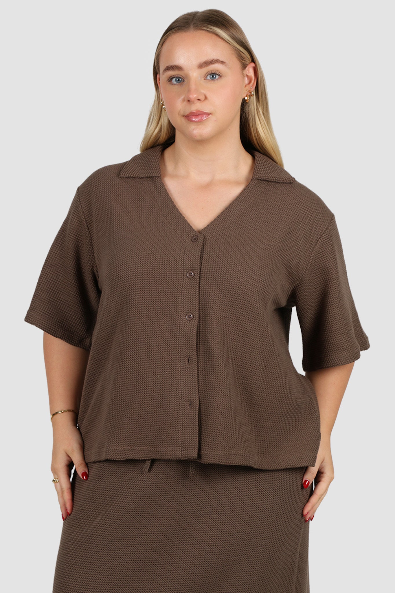 LUMI WAFFLE SHIRT MOCHA