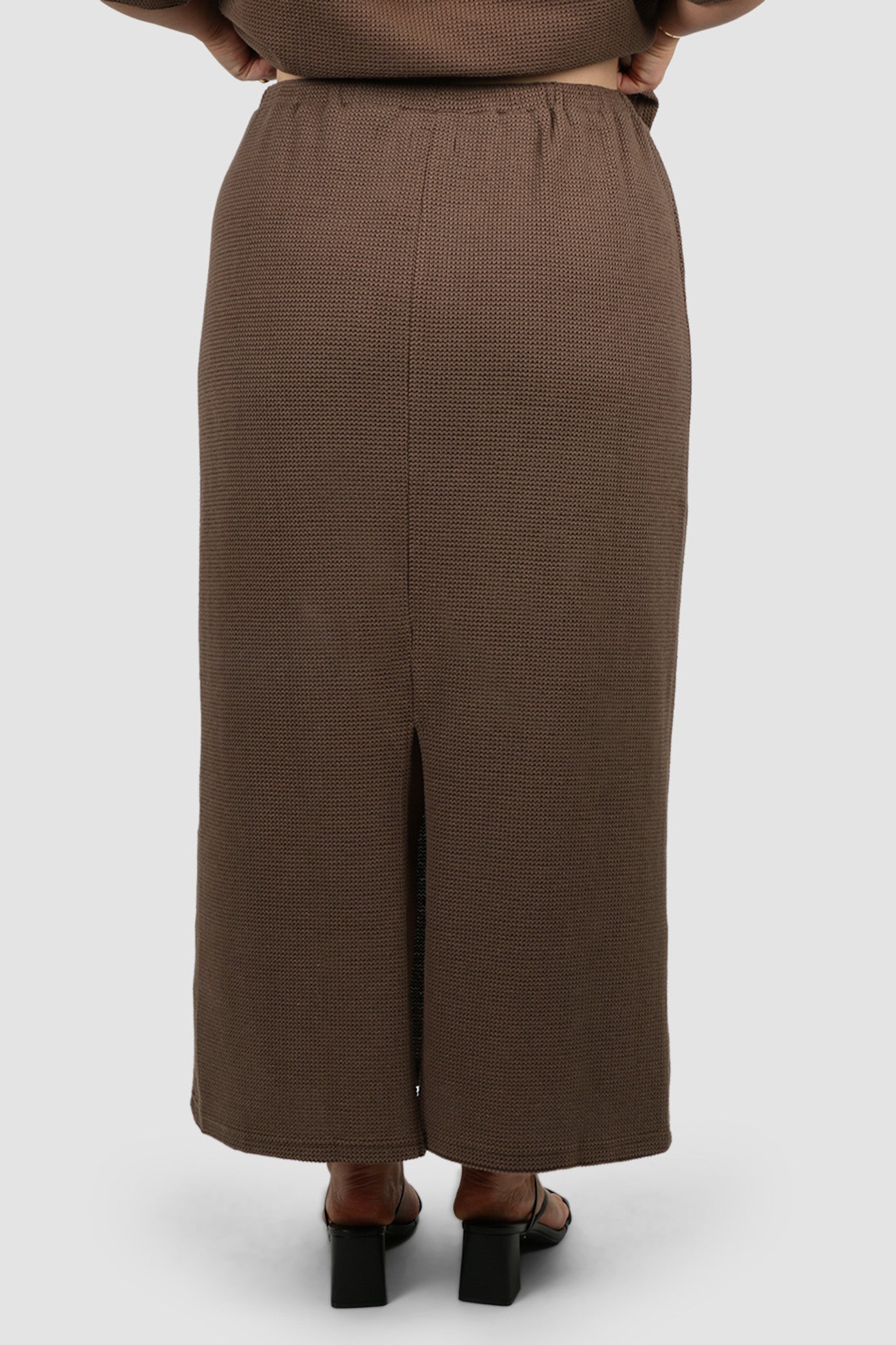 MARLEY WAFFLE MAXI SKIRT MOCHA