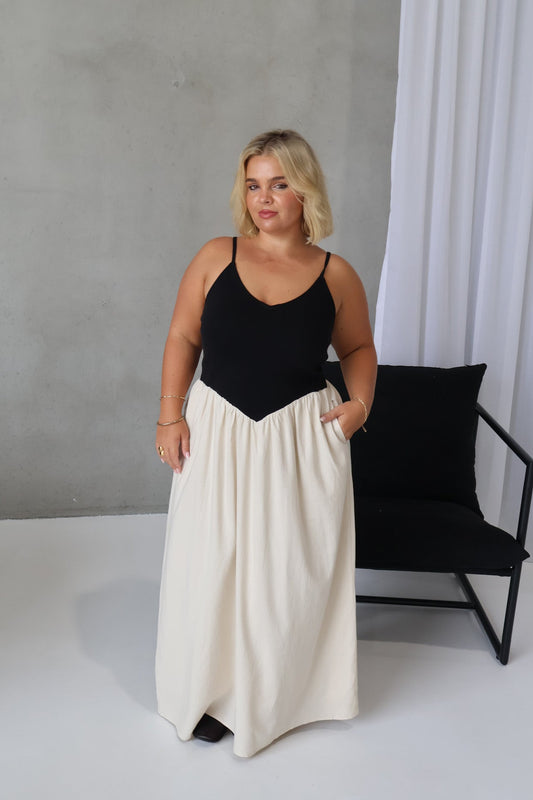 YARA DRESS BLACK/NEUTRAL