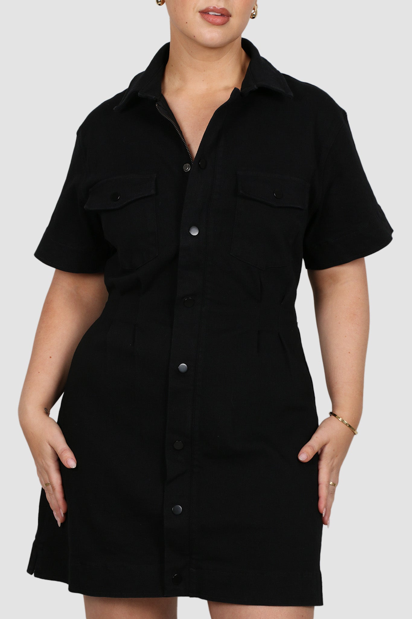 SAVEIRA DENIM DRESS BLACKOUT