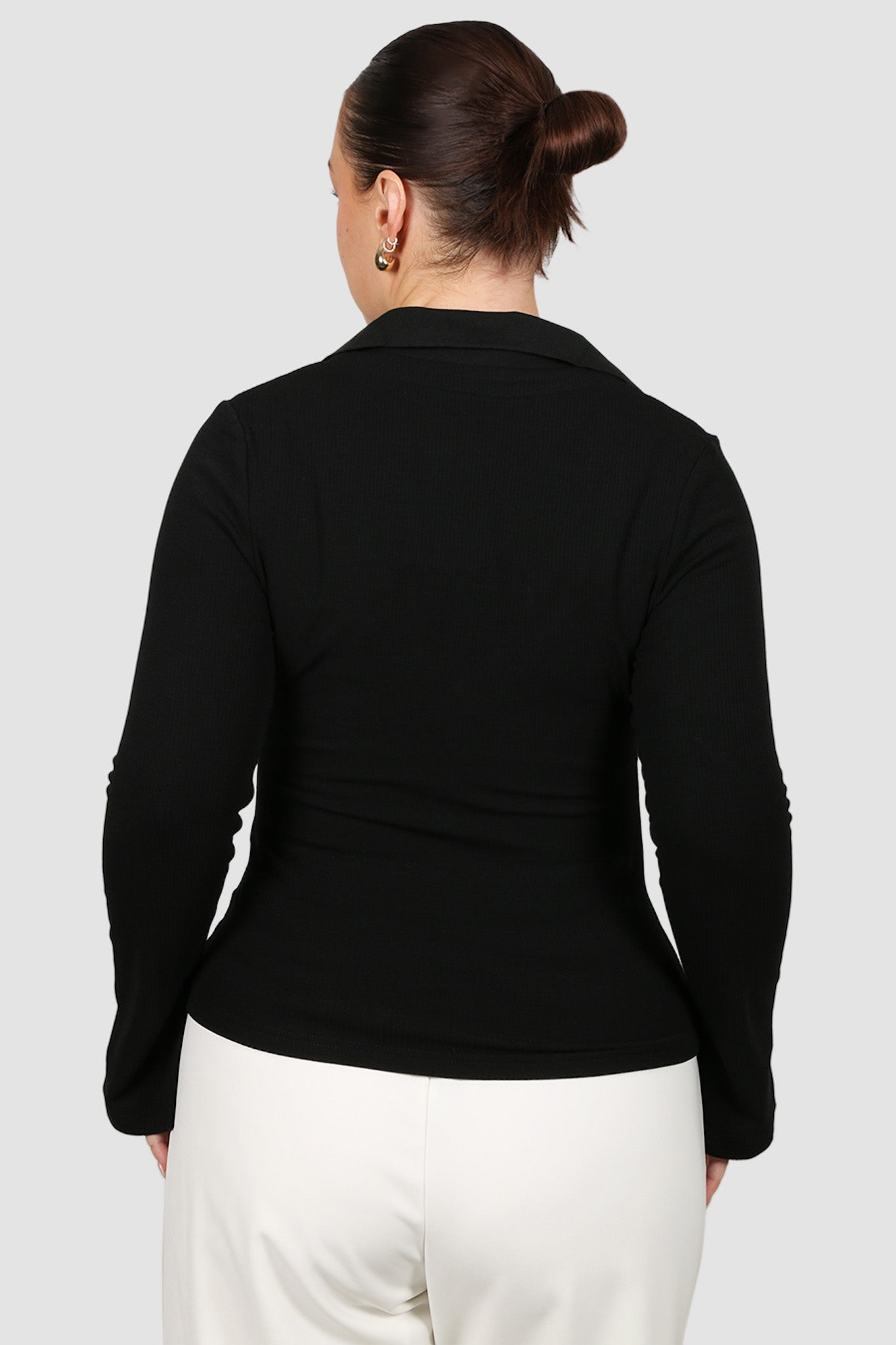 ZITA RIB TOP BLACK