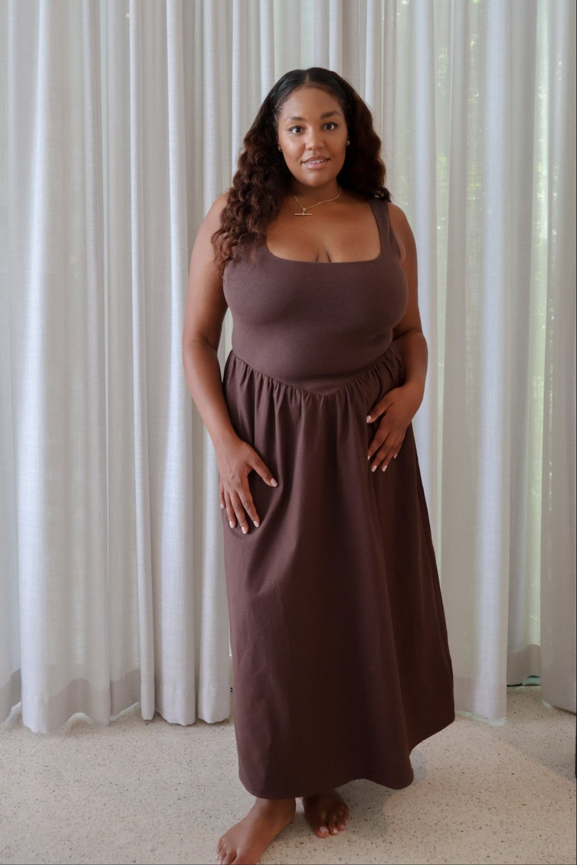 MYRA DRESS CHOCOLATE