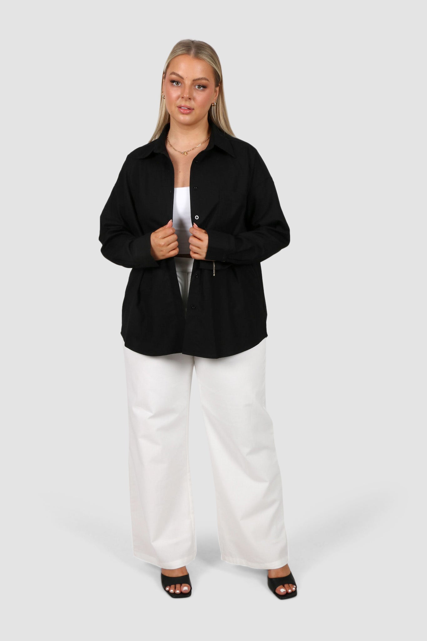 BEXLEY BUTTON SHIRT BLACK