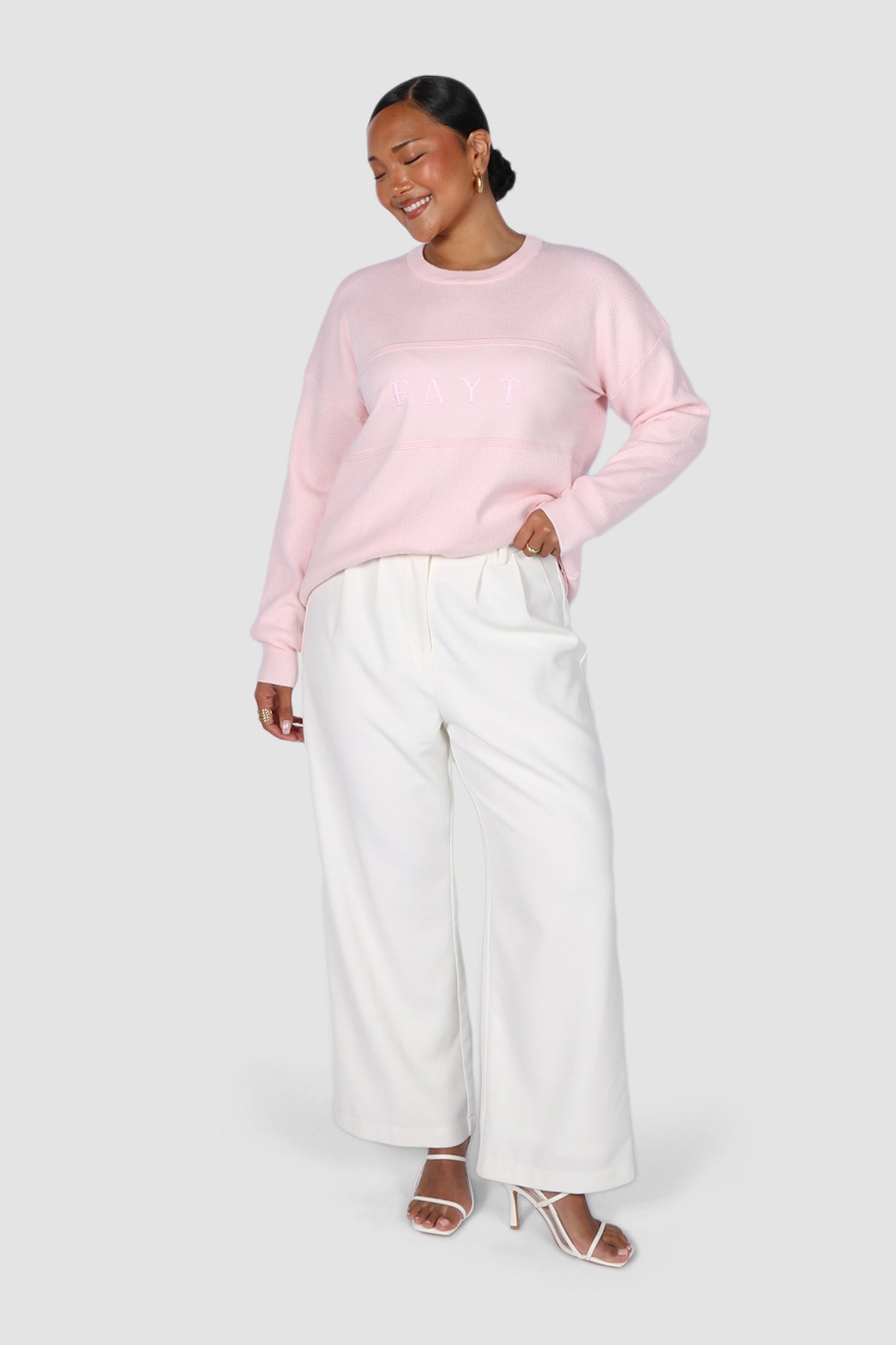 FAYT KNIT SWEATER PINK