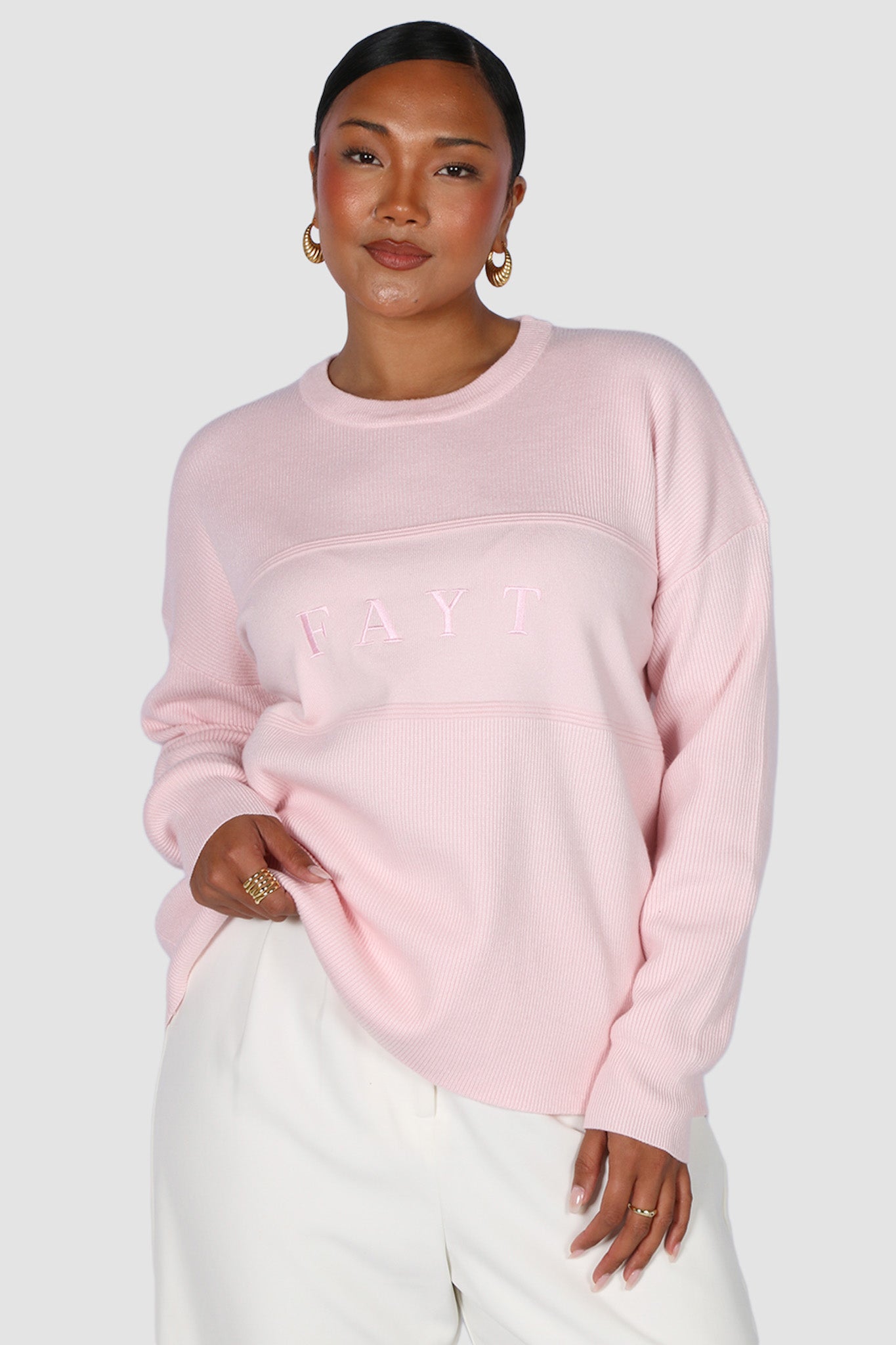 FAYT KNIT SWEATER PINK