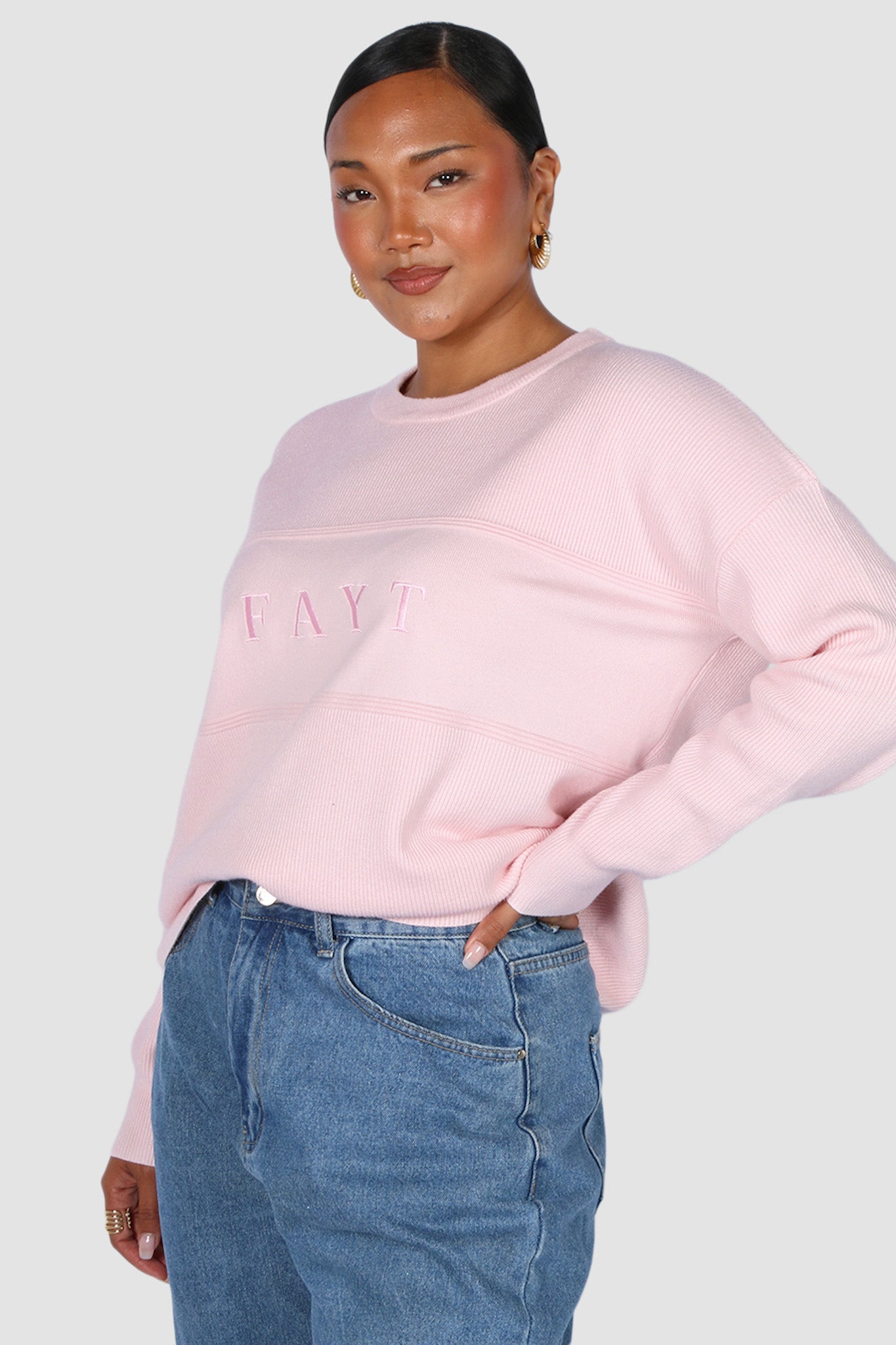 FAYT KNIT SWEATER PINK