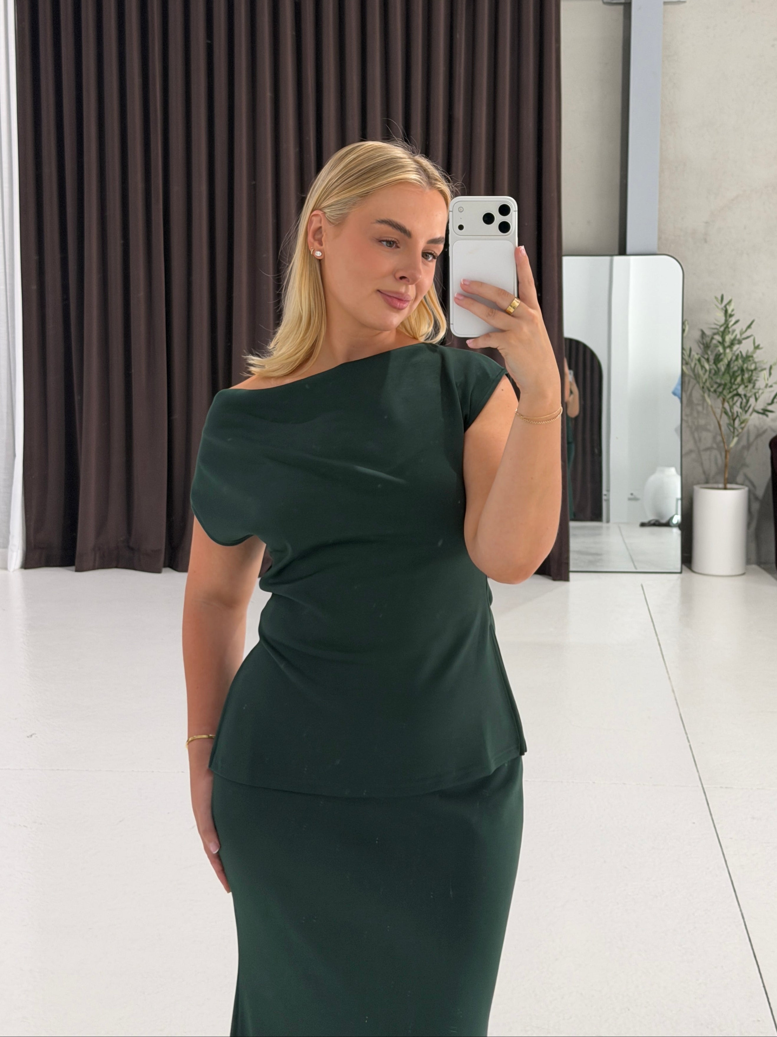 MARGO TOP DEEP GREEN