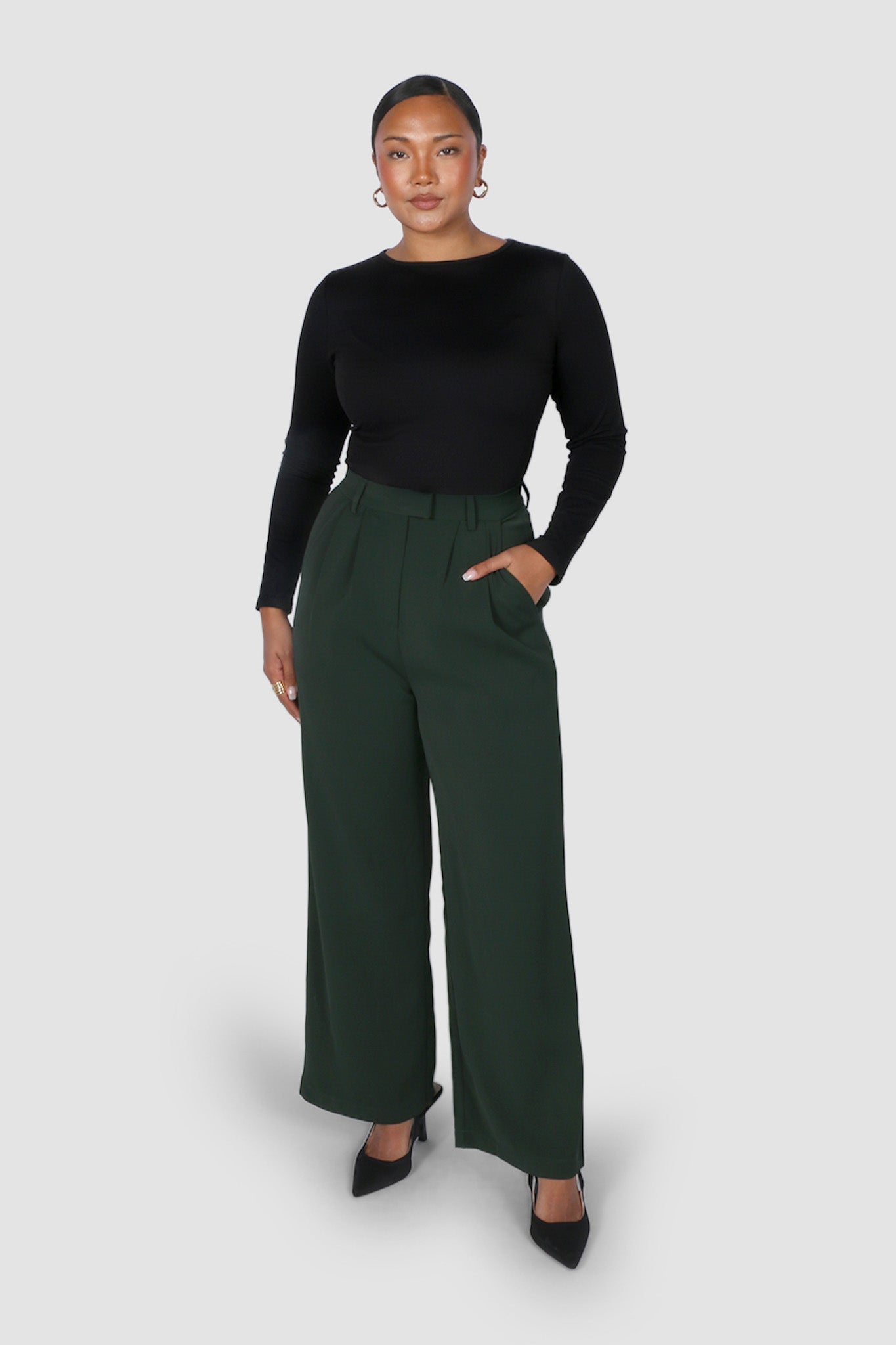 DOWNTOWN PANT DEEP GREEN