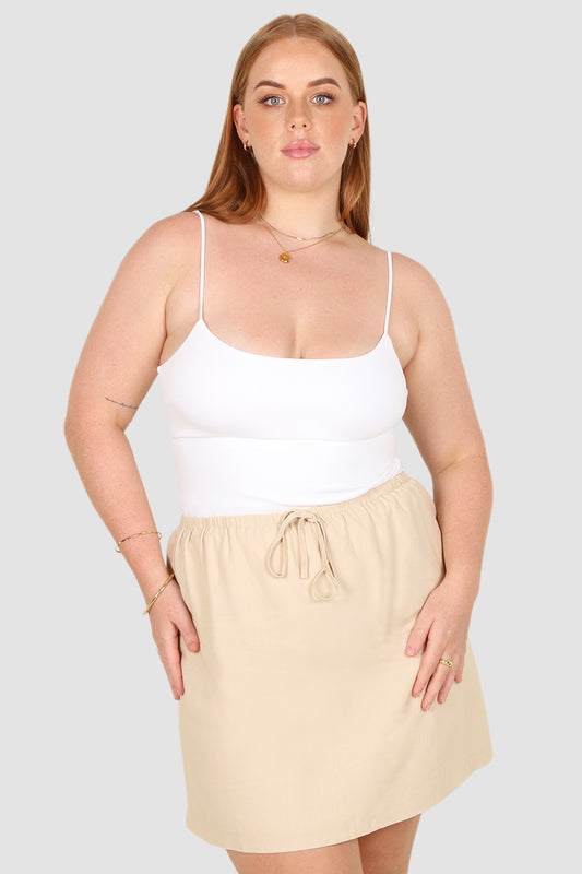 ZOLA LINEN SKIRT NEUTRAL
