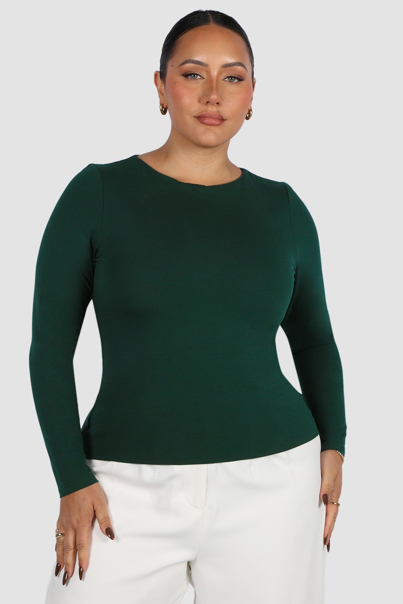 BUTTERY LONG SLEEVE DEEP GREEN