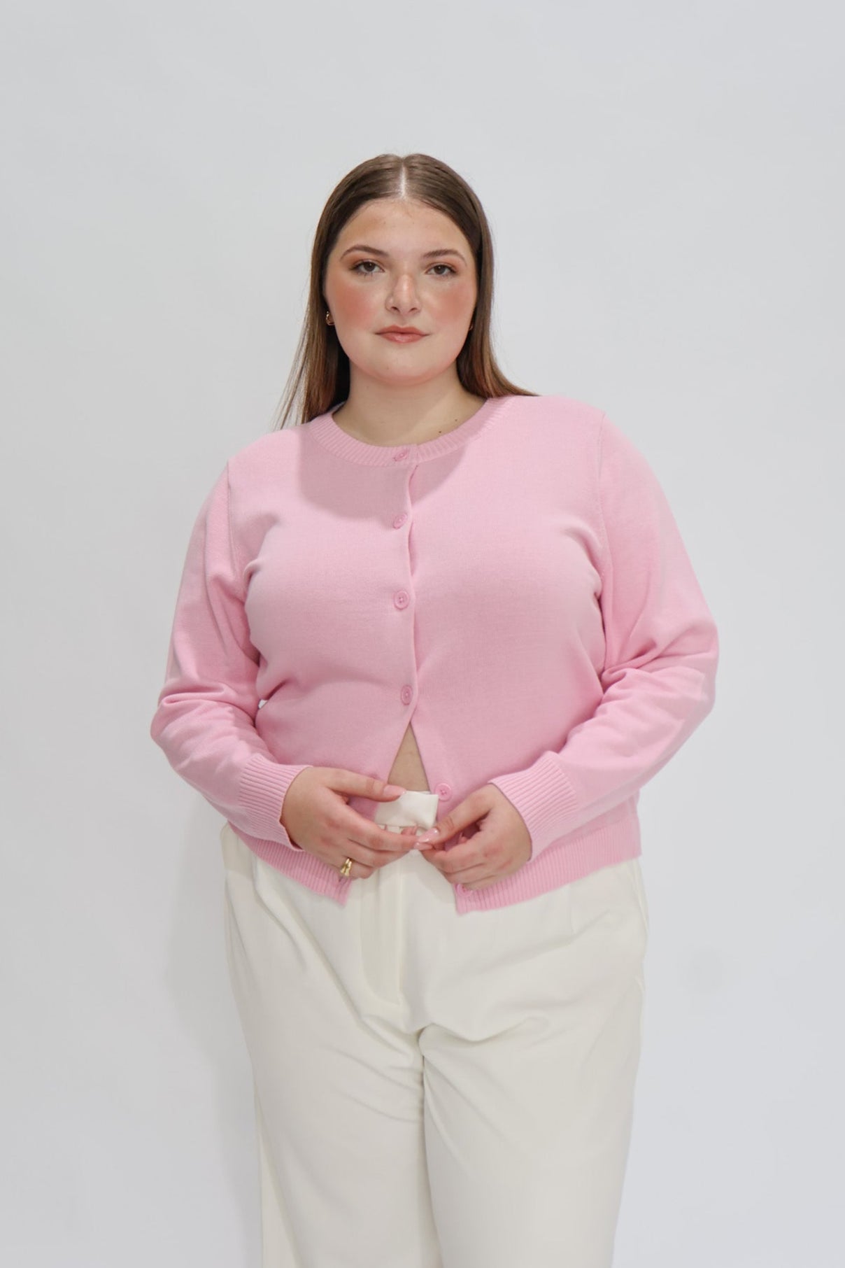 GWEN KNIT CARDIGAN SOFT PINK