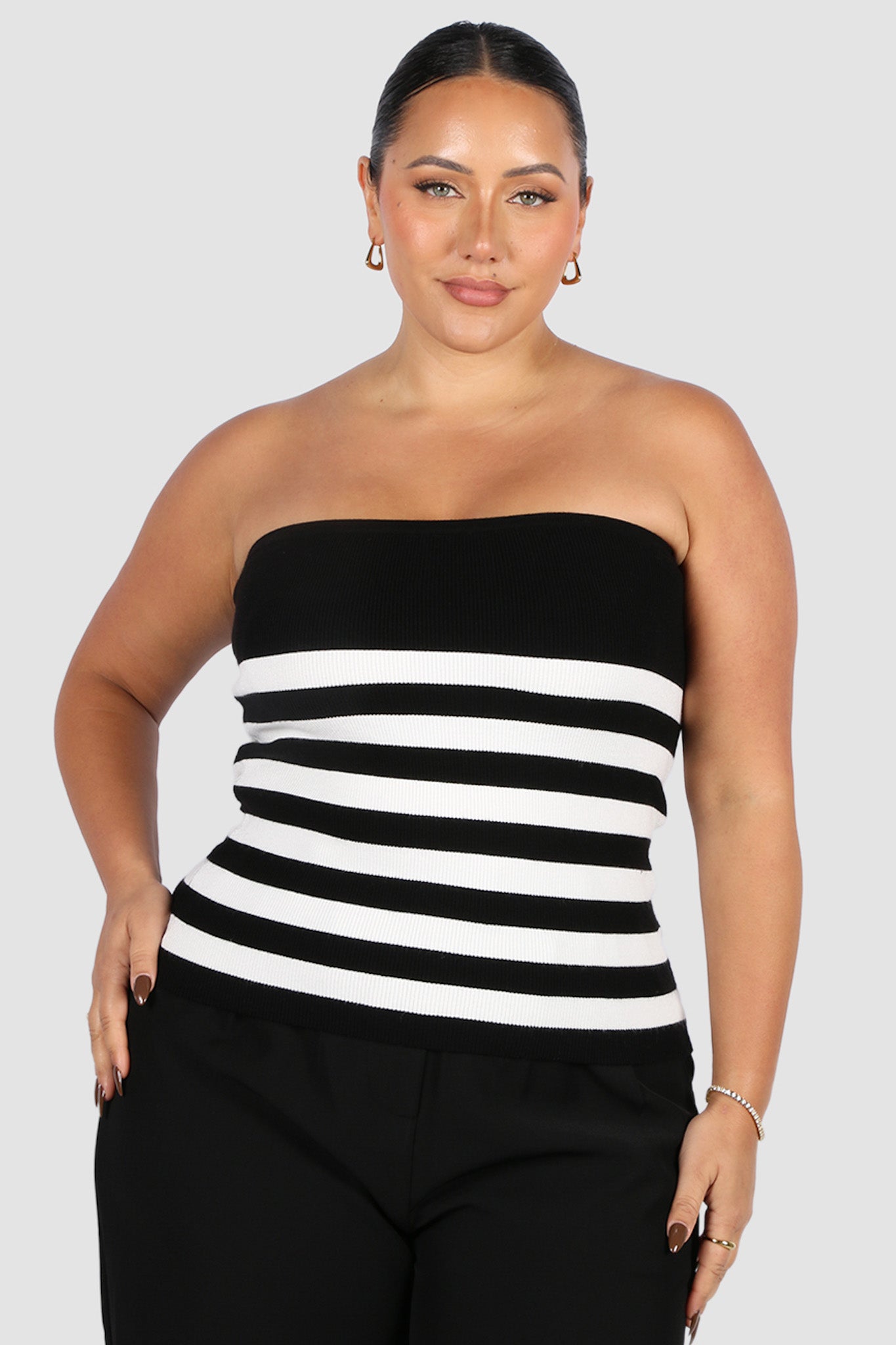 PIPER TOP B&W STRIPE