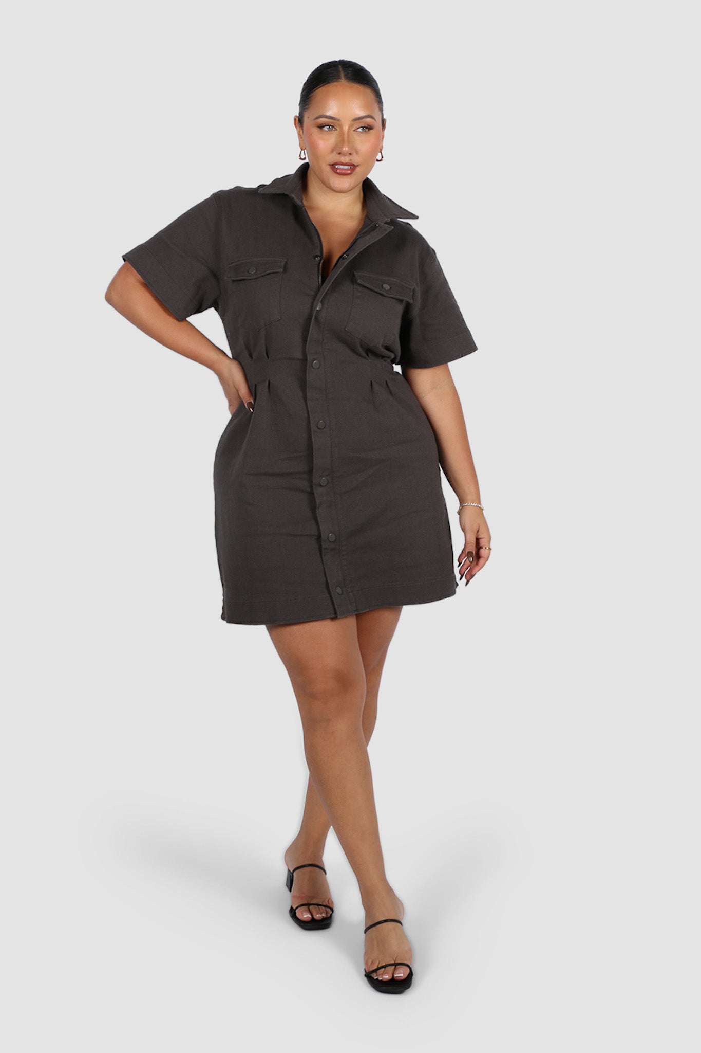 SAVEIRA DENIM DRESS GREY