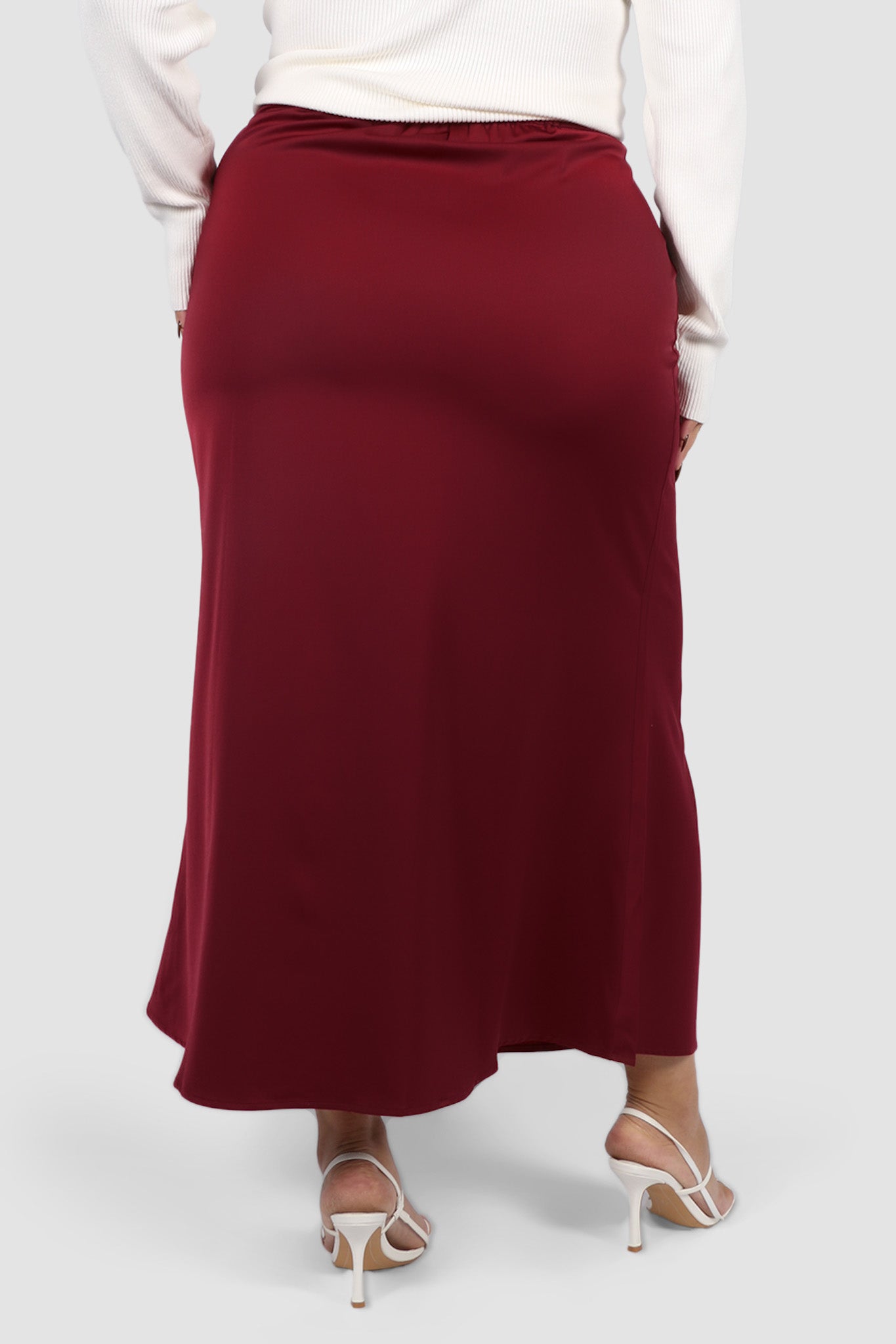 BIANCA SLIP MIDI SKIRT MERLOT