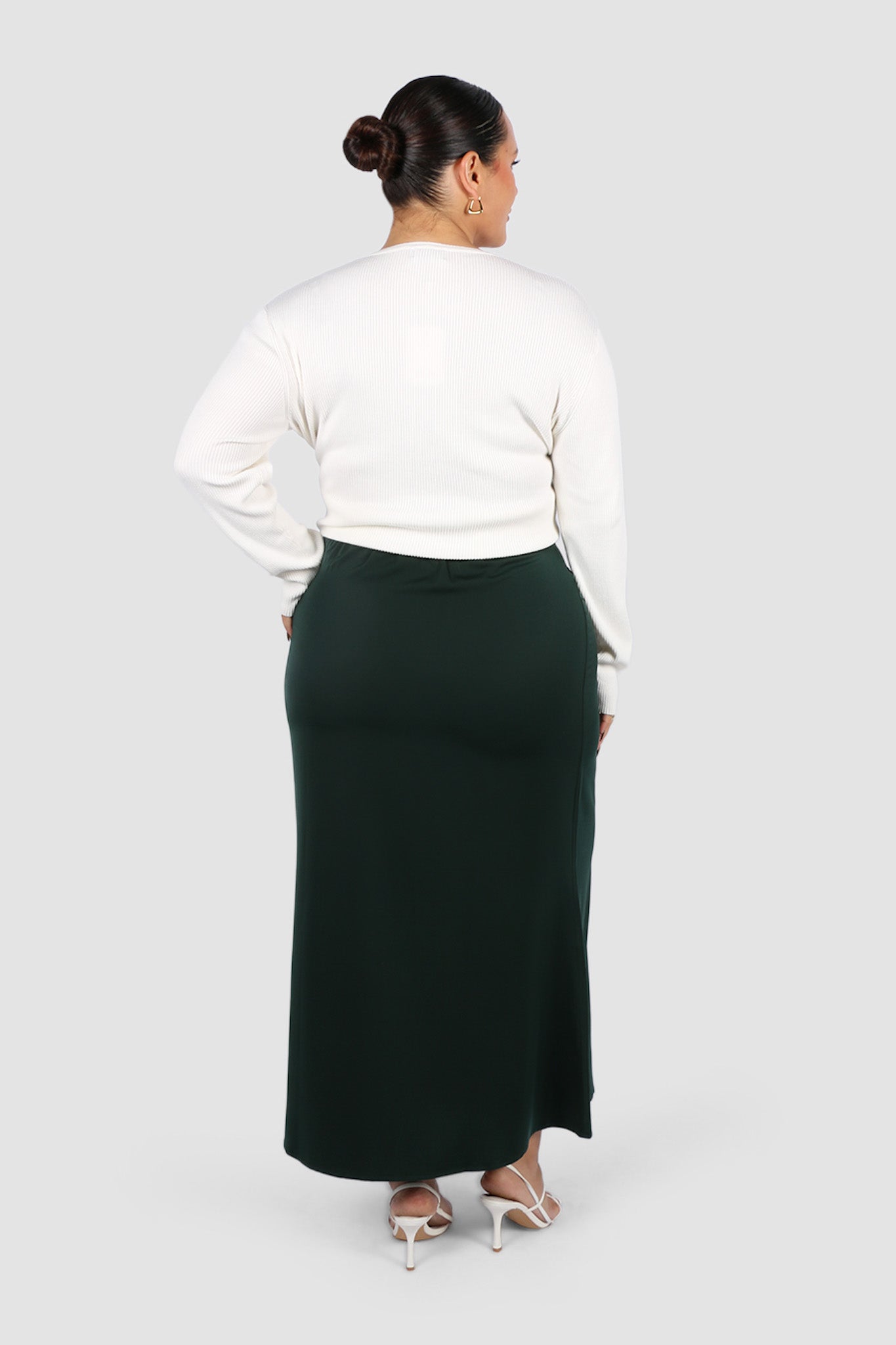 BIANCA SLIP MIDI SKIRT DEEP GREEN