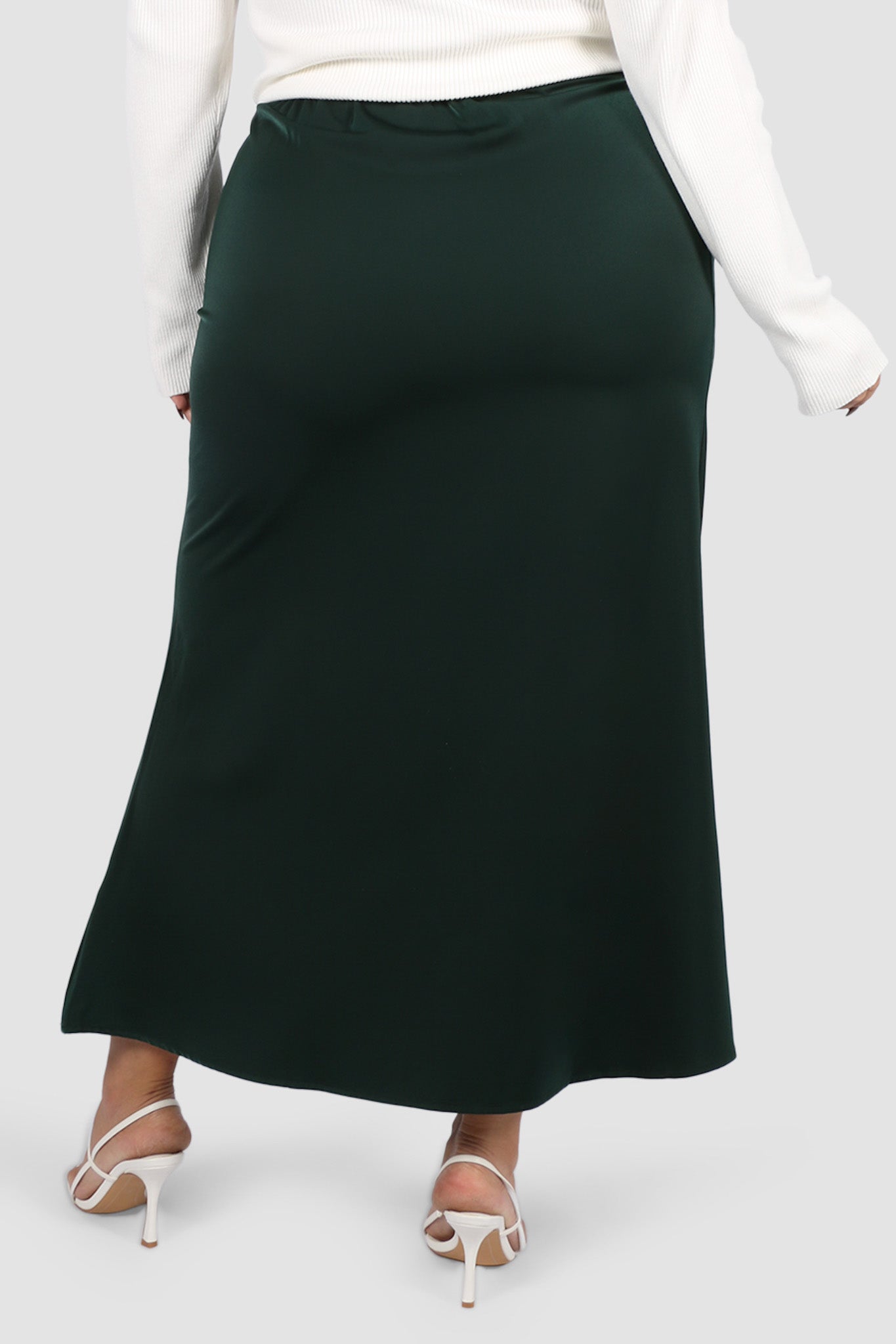 BIANCA SLIP MIDI SKIRT DEEP GREEN