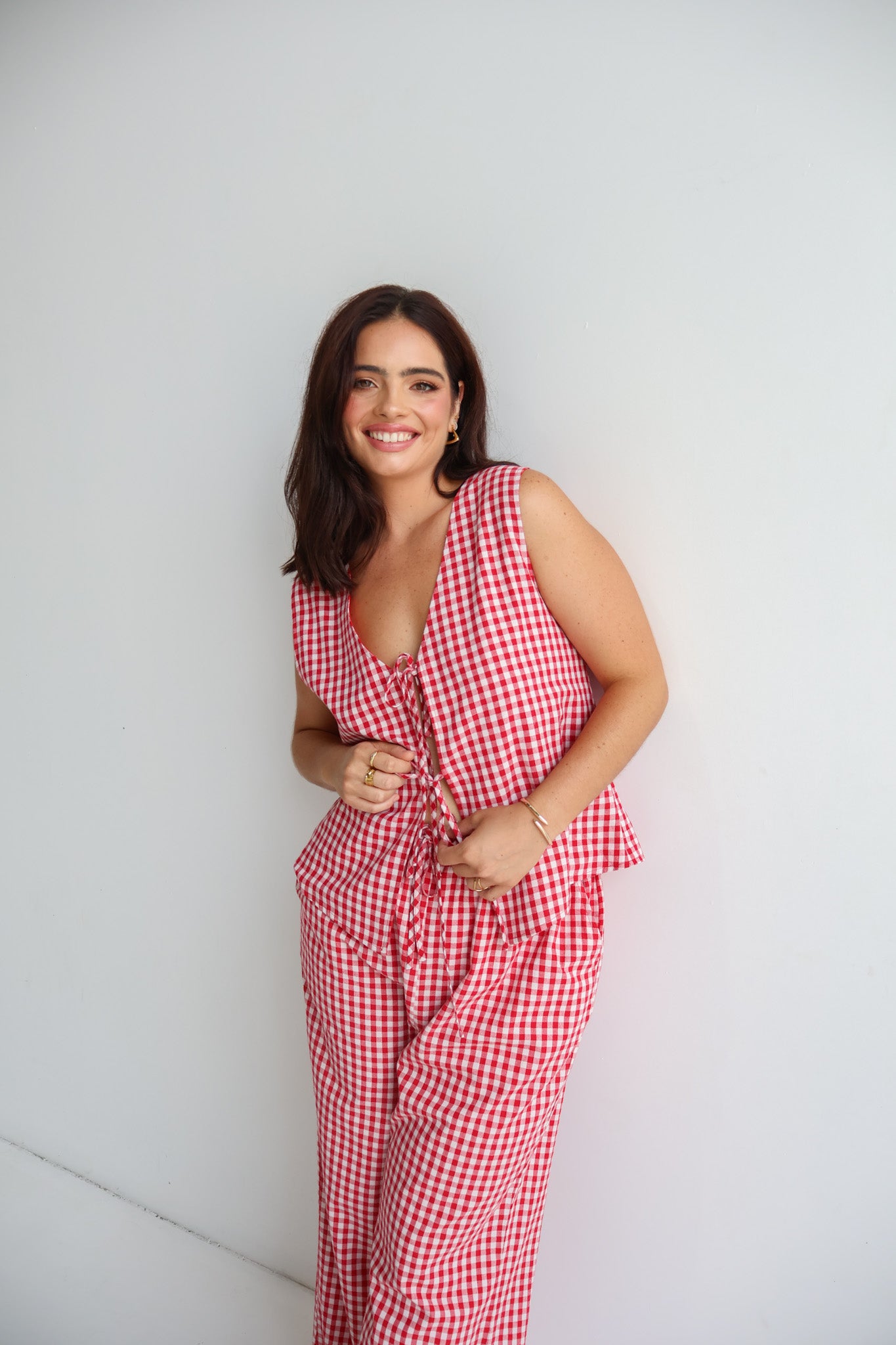 TORBIN TOP RED GINGHAM