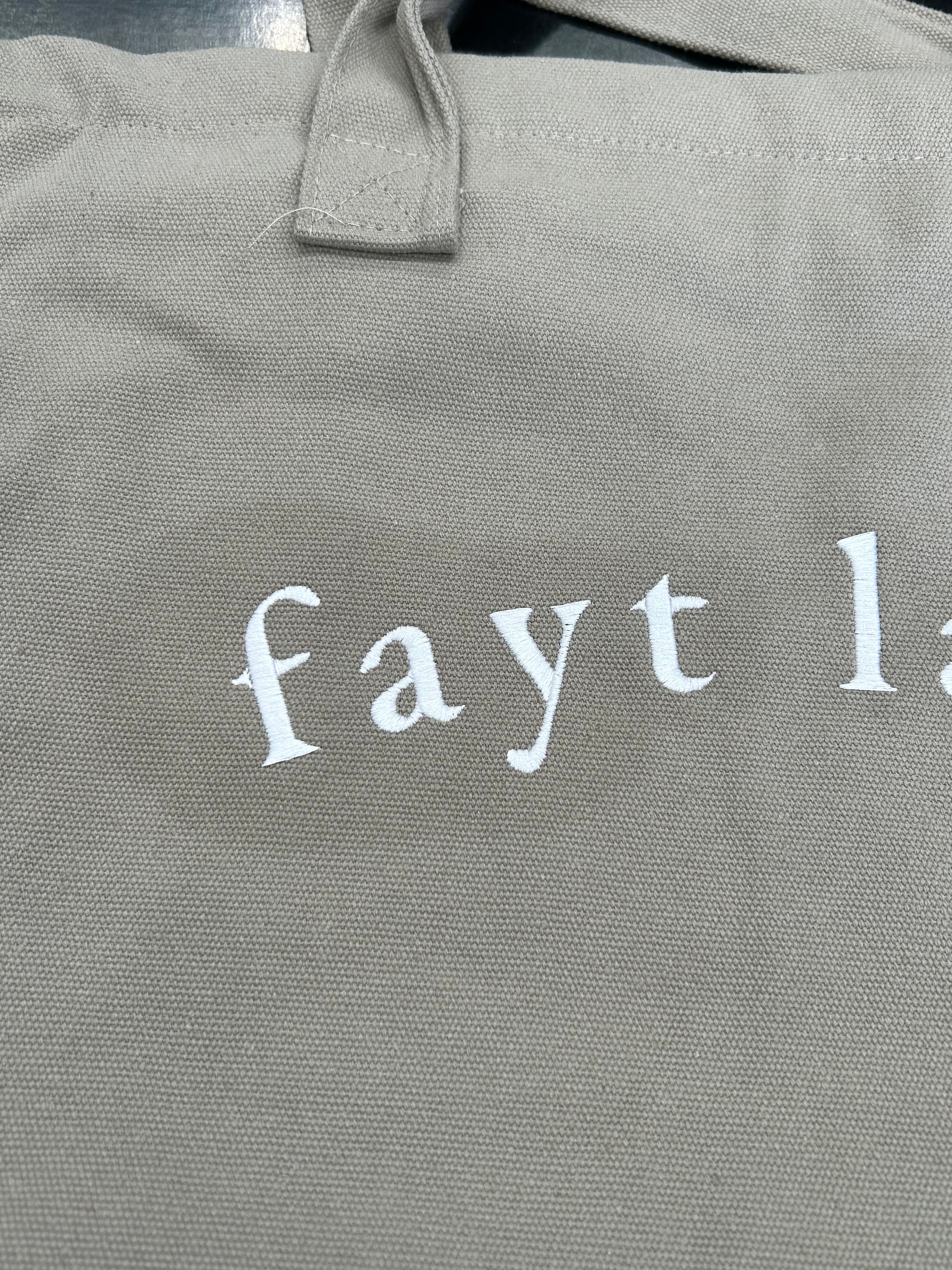 SAMPLE - FAYT TOTE BAG KHAKI LARGE (OIL MARK)