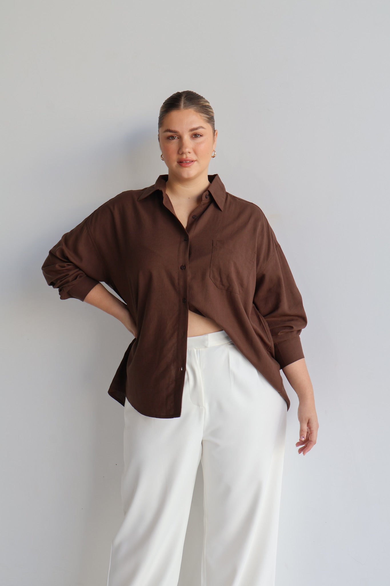 BEXLEY BUTTON SHIRT ESPRESSO