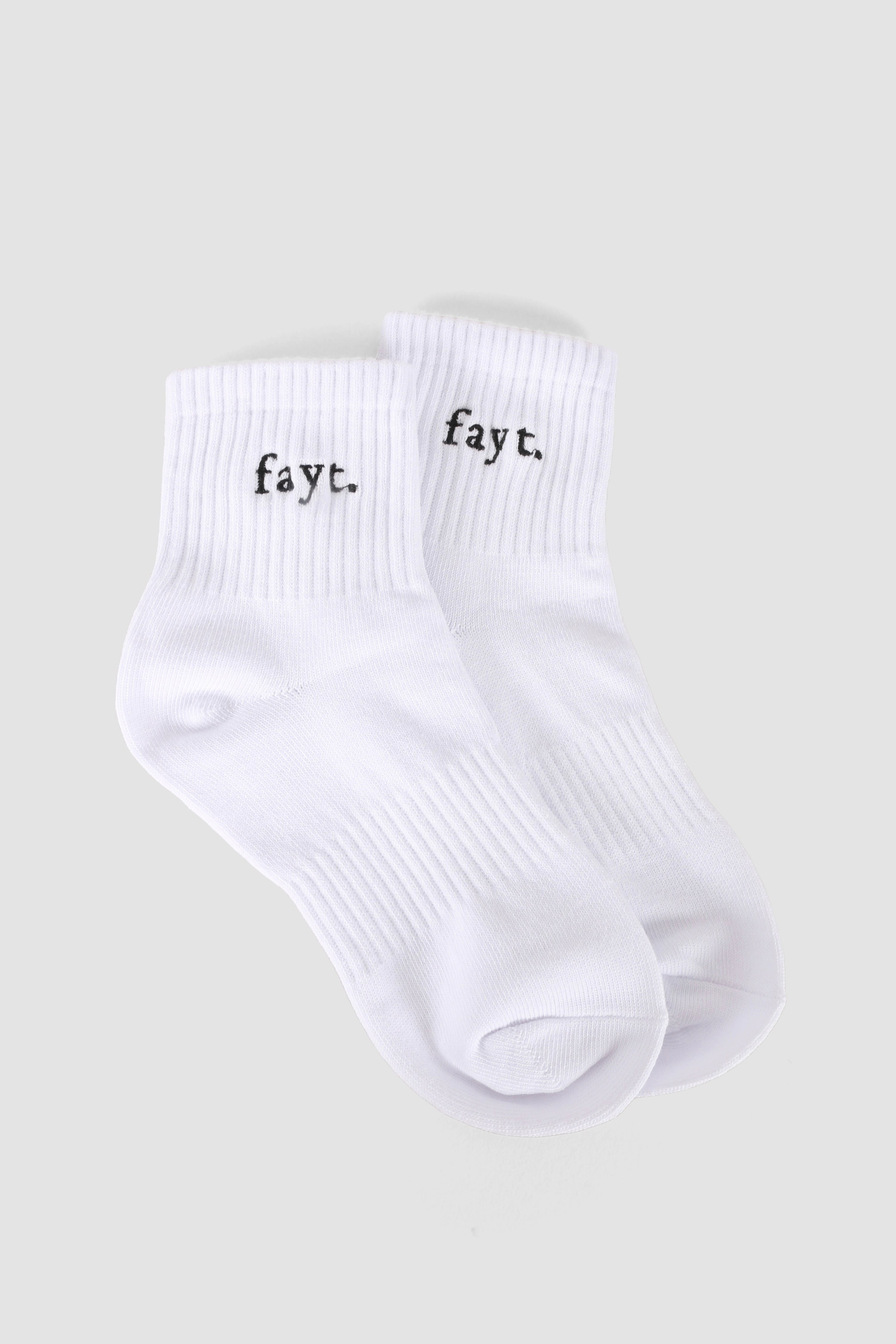 FAYT LOGO SOCKS WHITE