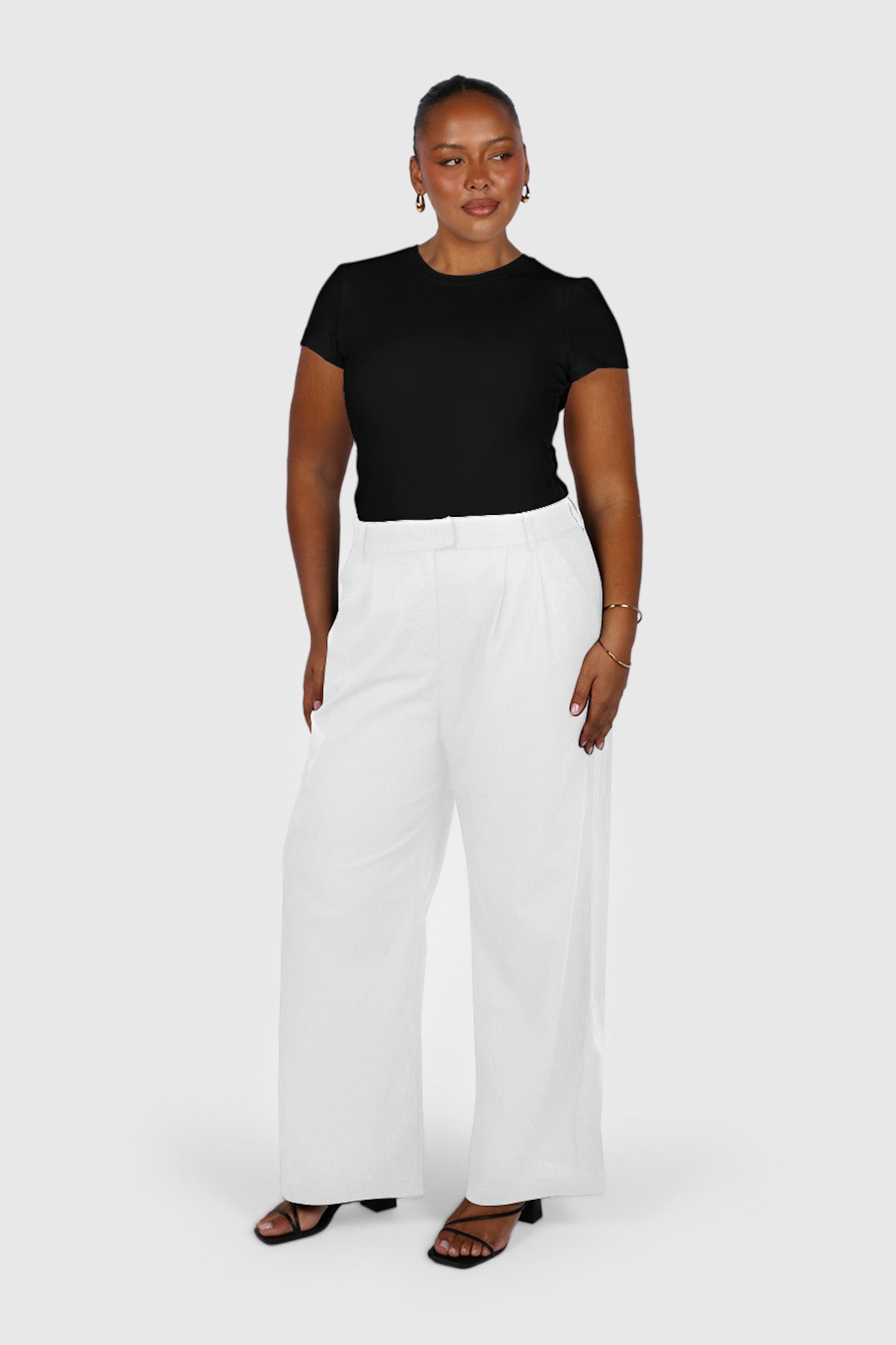 ARIE LINEN BLEND PANT WHITE