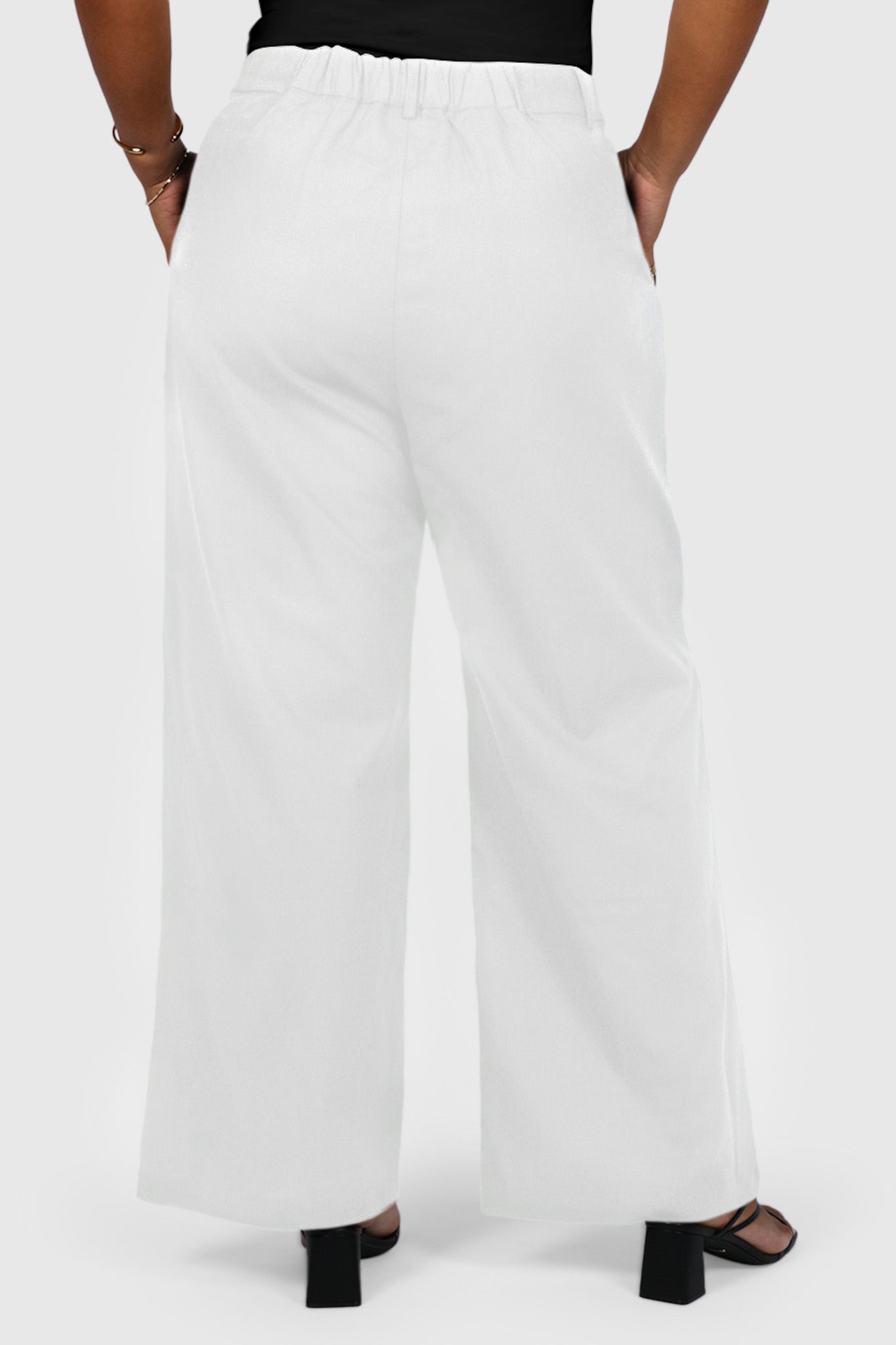 ARIE LINEN BLEND PANT WHITE