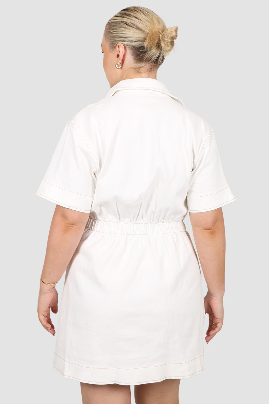 SAVEIRA DENIM DRESS WHITE