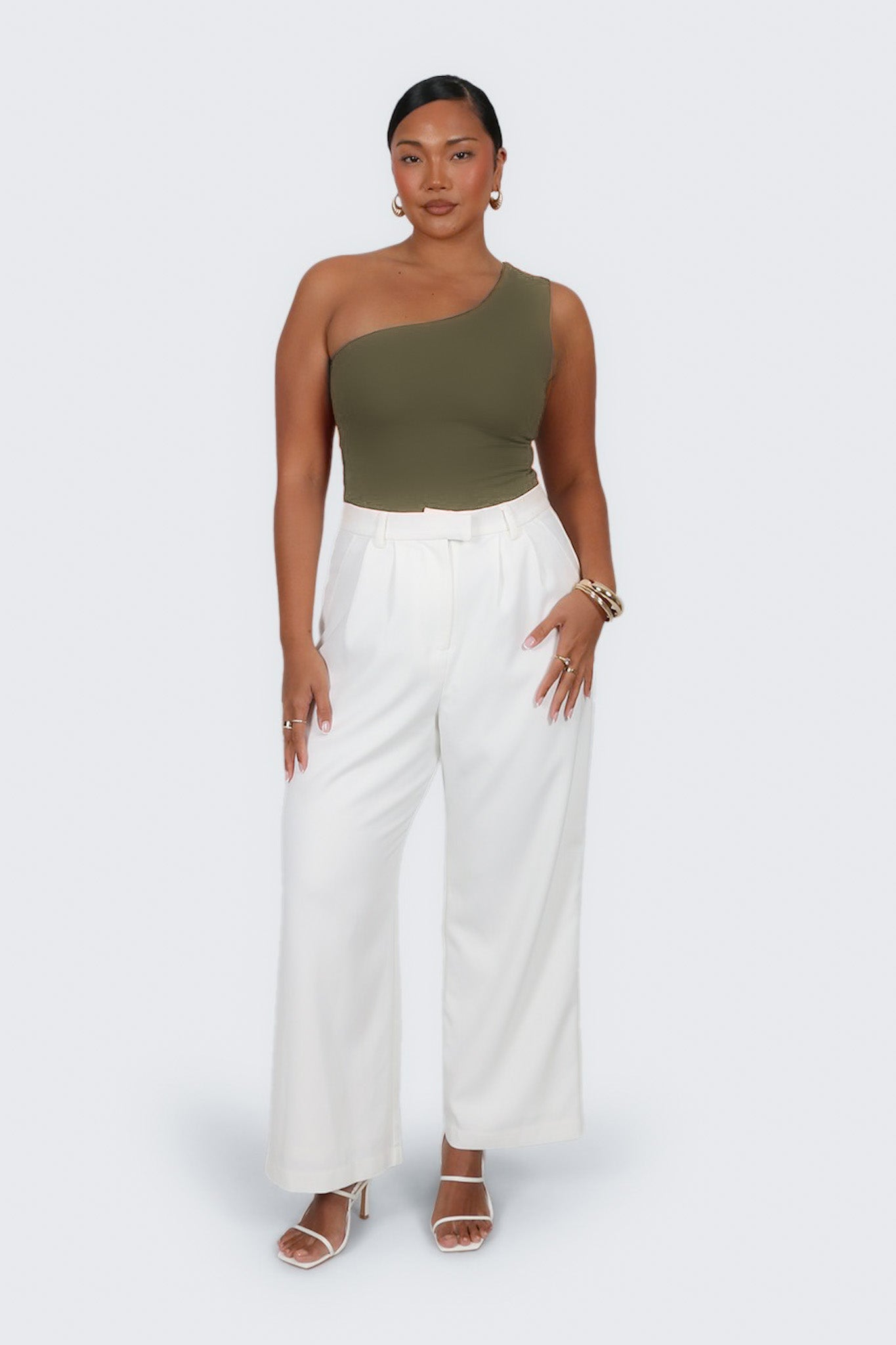 SULLIVAN ONE SHOULDER TOP OLIVE