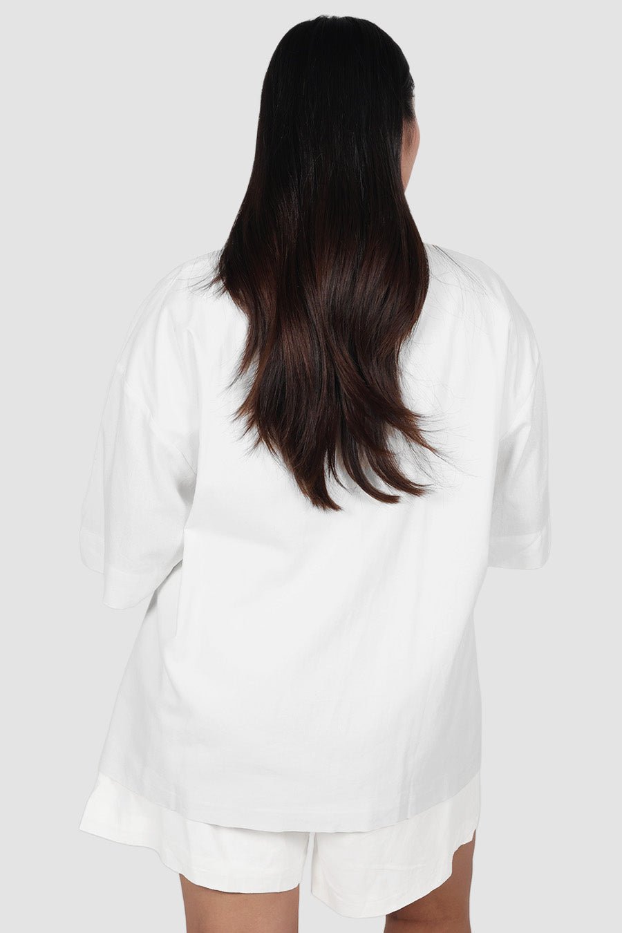JUNIE OVERSIZED LINEN BLEND SHIRT WHITE