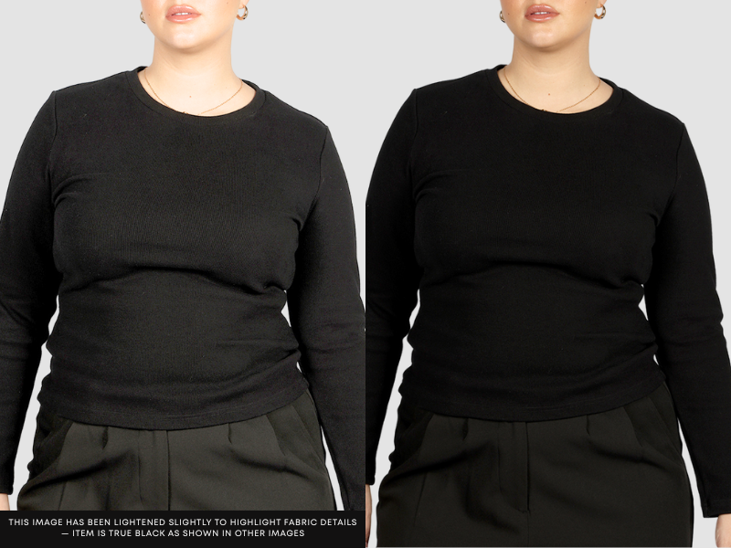 PORTLAND L/S RIB TEE BLACK