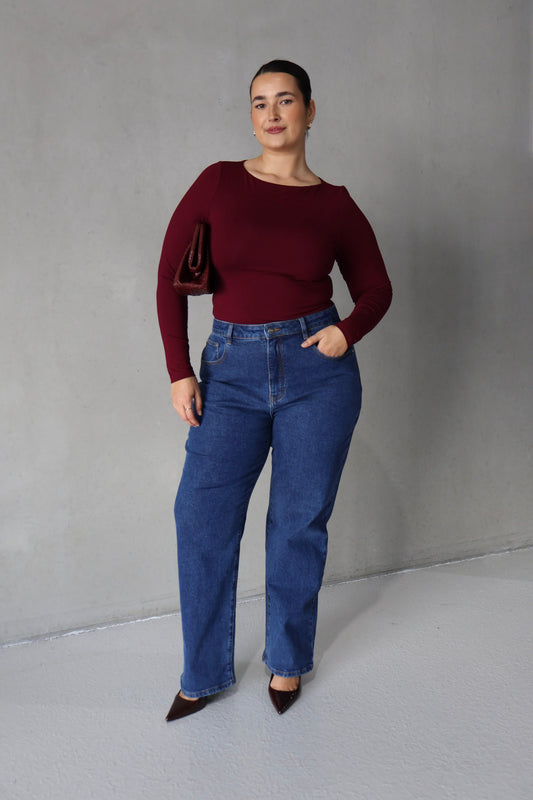 ULTRASOFT ORLA L/S TOP MERLOT