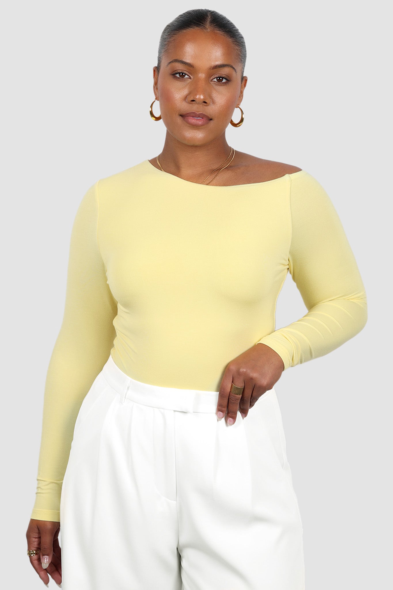 LULA LONG SLEEVE TOP BABY YELLOW