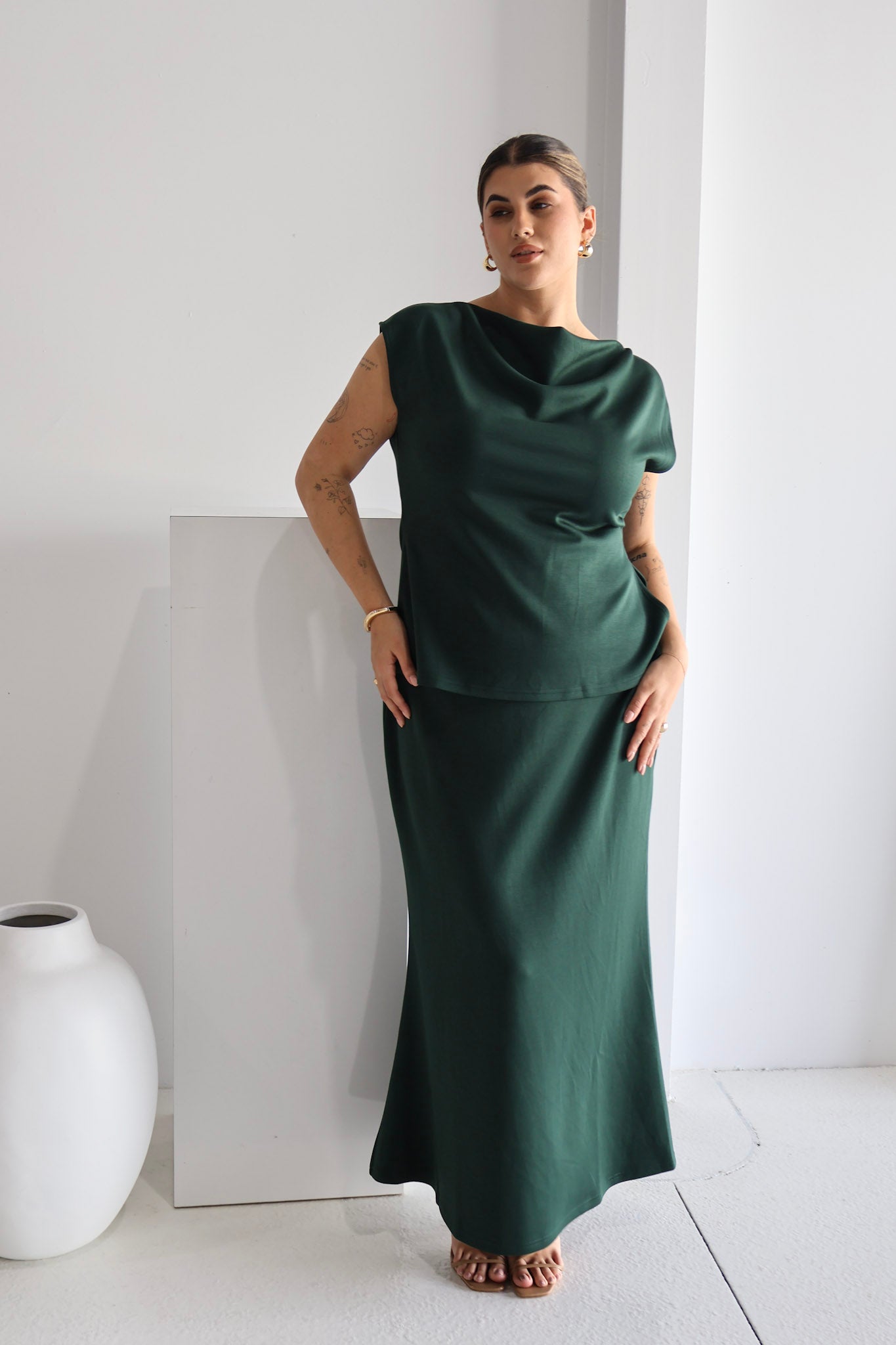 CALAIS SKIRT DEEP GREEN