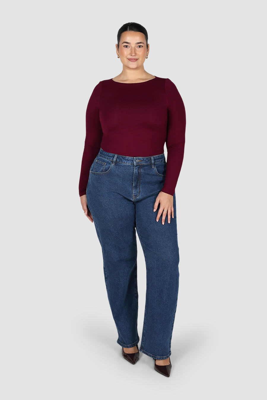 ULTRASOFT ORLA L/S TOP MERLOT