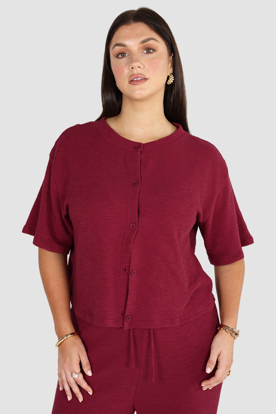 PALMERA TOP DEEP BURGUNDY
