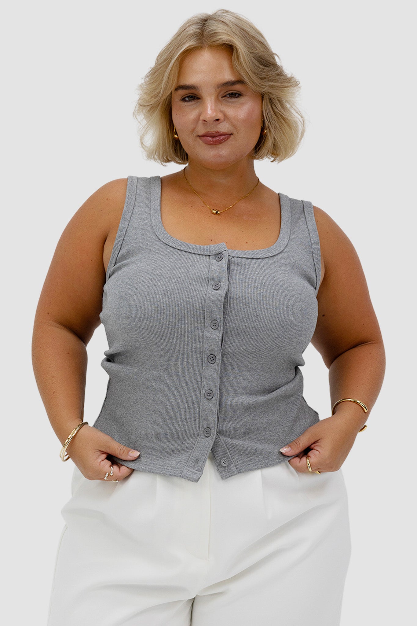 BECKER TOP GREY MARLE