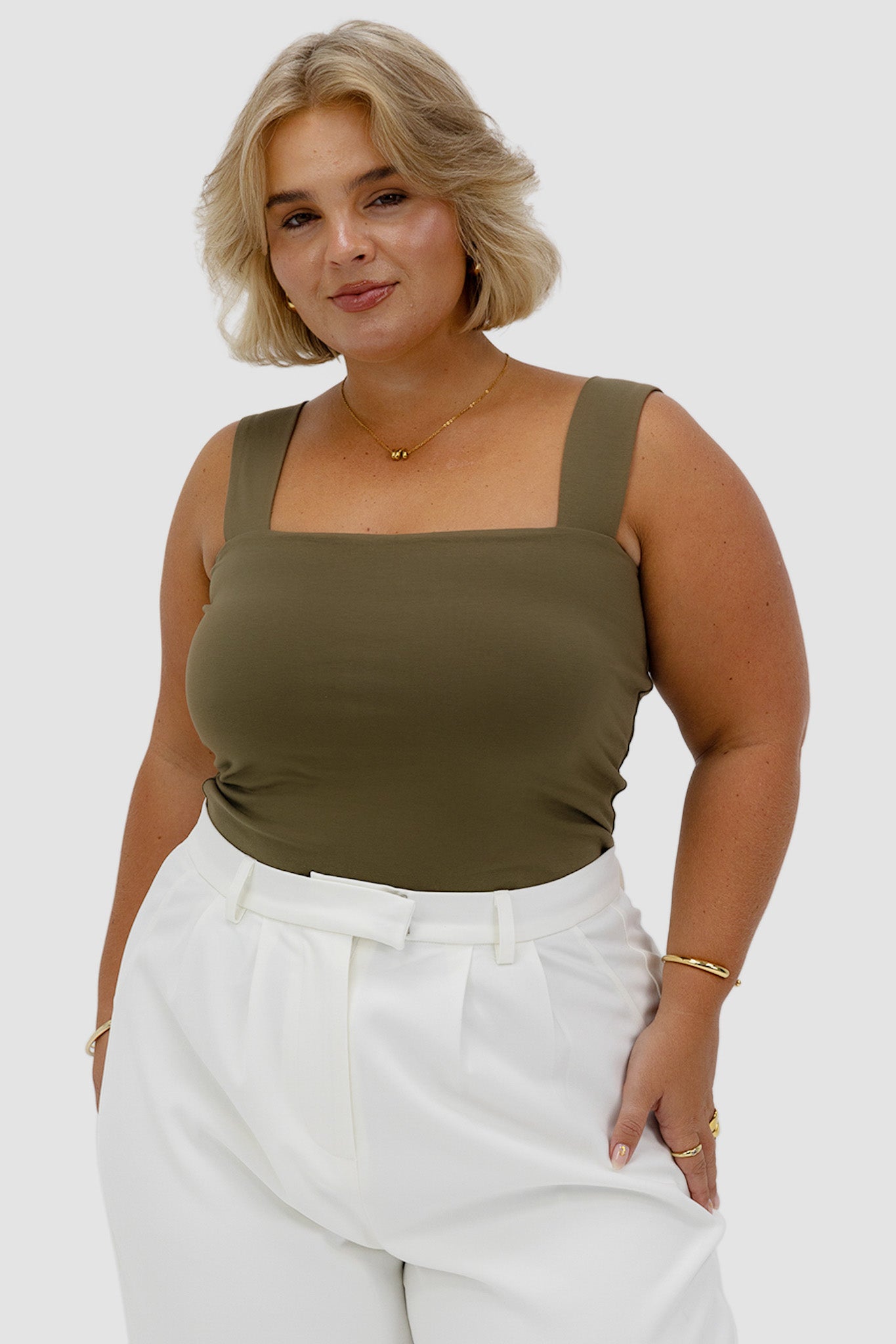 QUINN FULL LENGTH TOP OLIVE