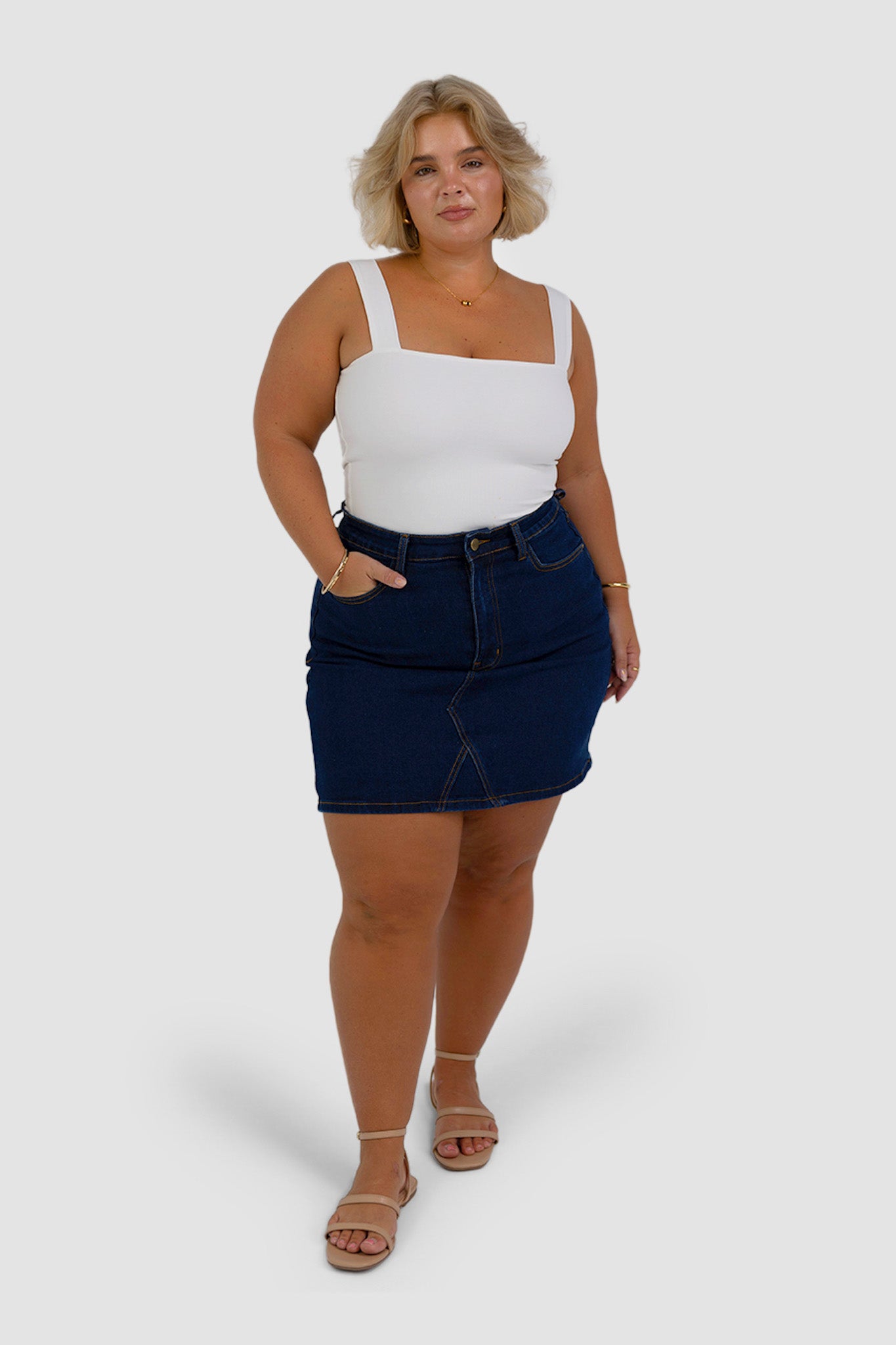 TAYO DENIM SKIRT MIDNIGHT BLUE