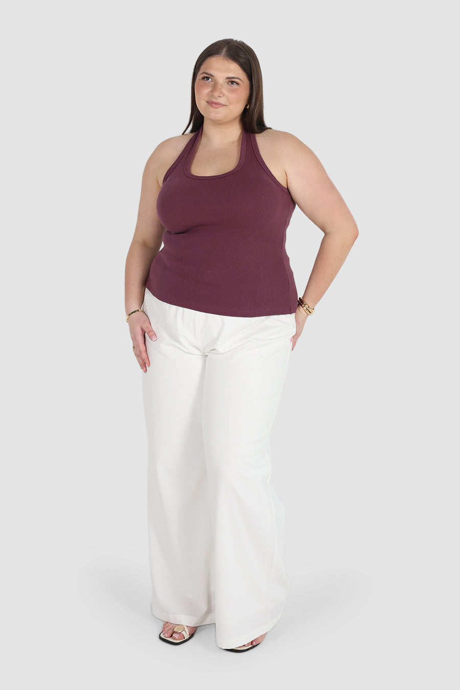 RENNA HALTER TOP PLUM