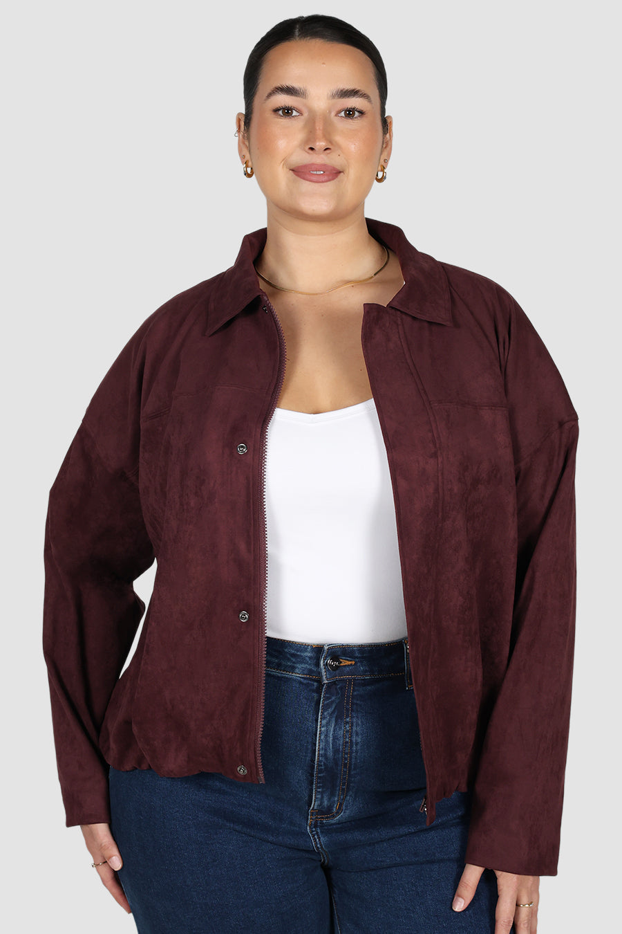 RORY BOMBER JACKET DEEP BURGUNDY
