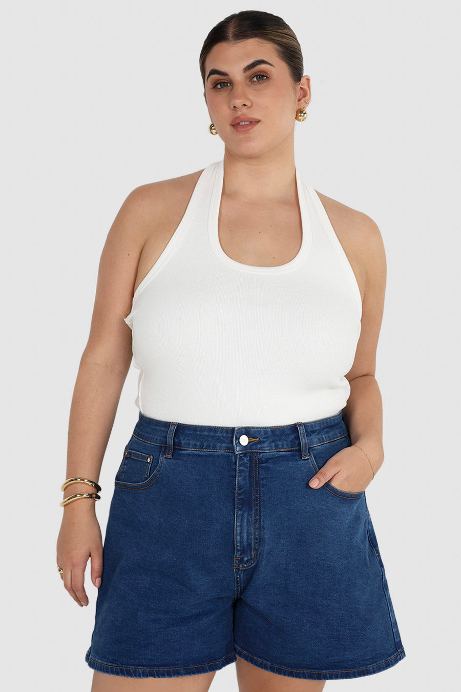 RYDER DENIM SHORTS MID BLUE