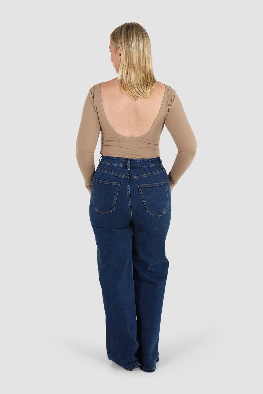 SCOOP BACK BODYSUIT COFFEE