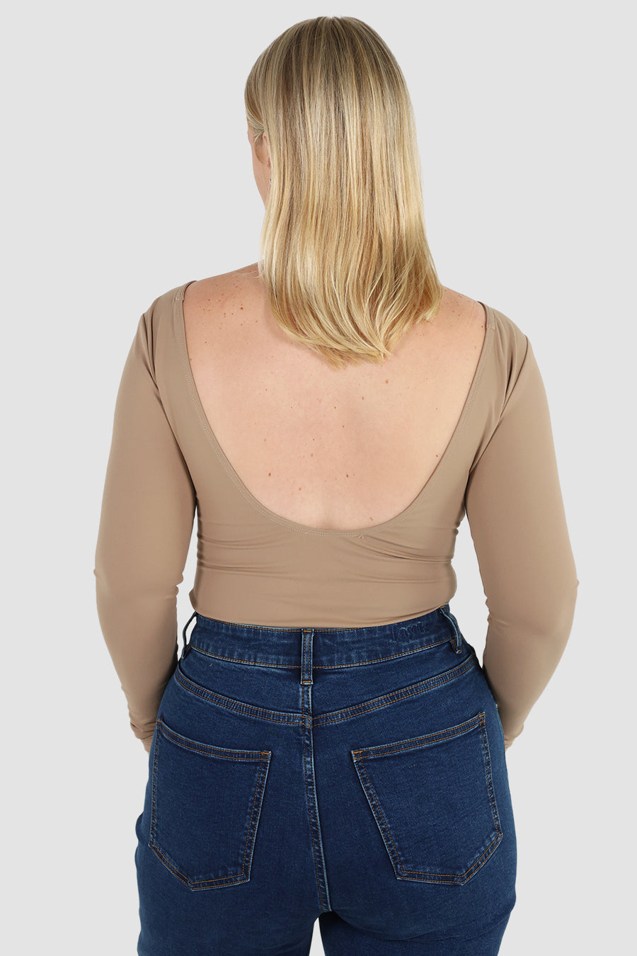 SCOOP BACK BODYSUIT COFFEE