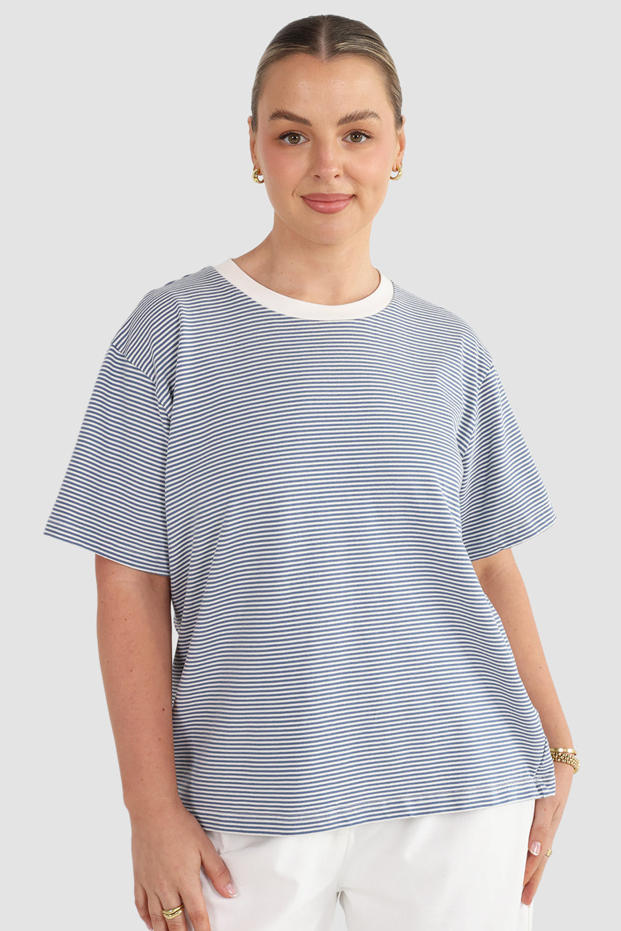 SPENCER STRIPE TEE BLUE/WHITE