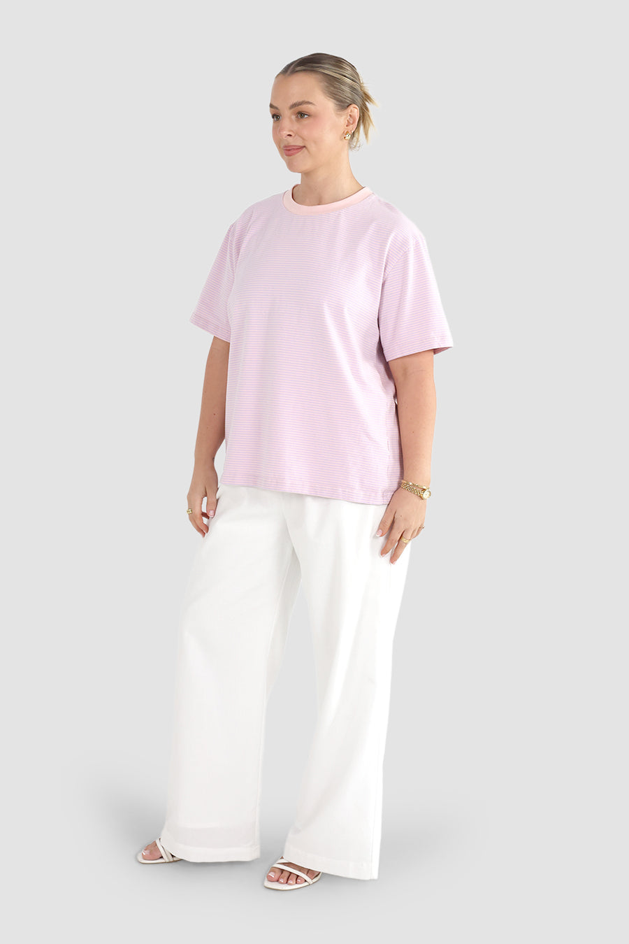SPENCER STRIPE TEE LILAC/PINK