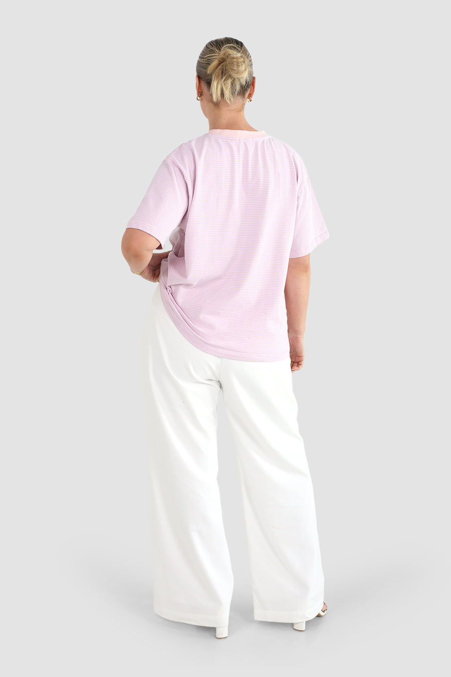 SPENCER STRIPE TEE LILAC/PINK