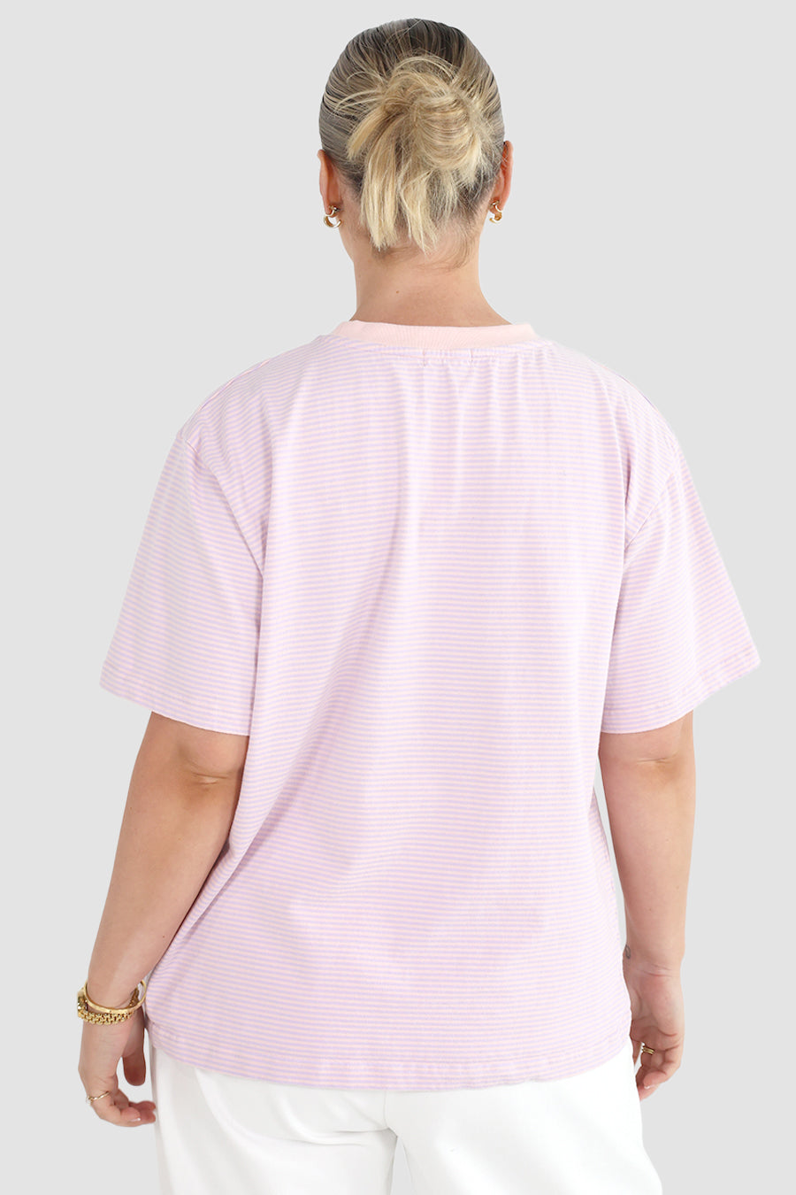 SPENCER STRIPE TEE LILAC/PINK